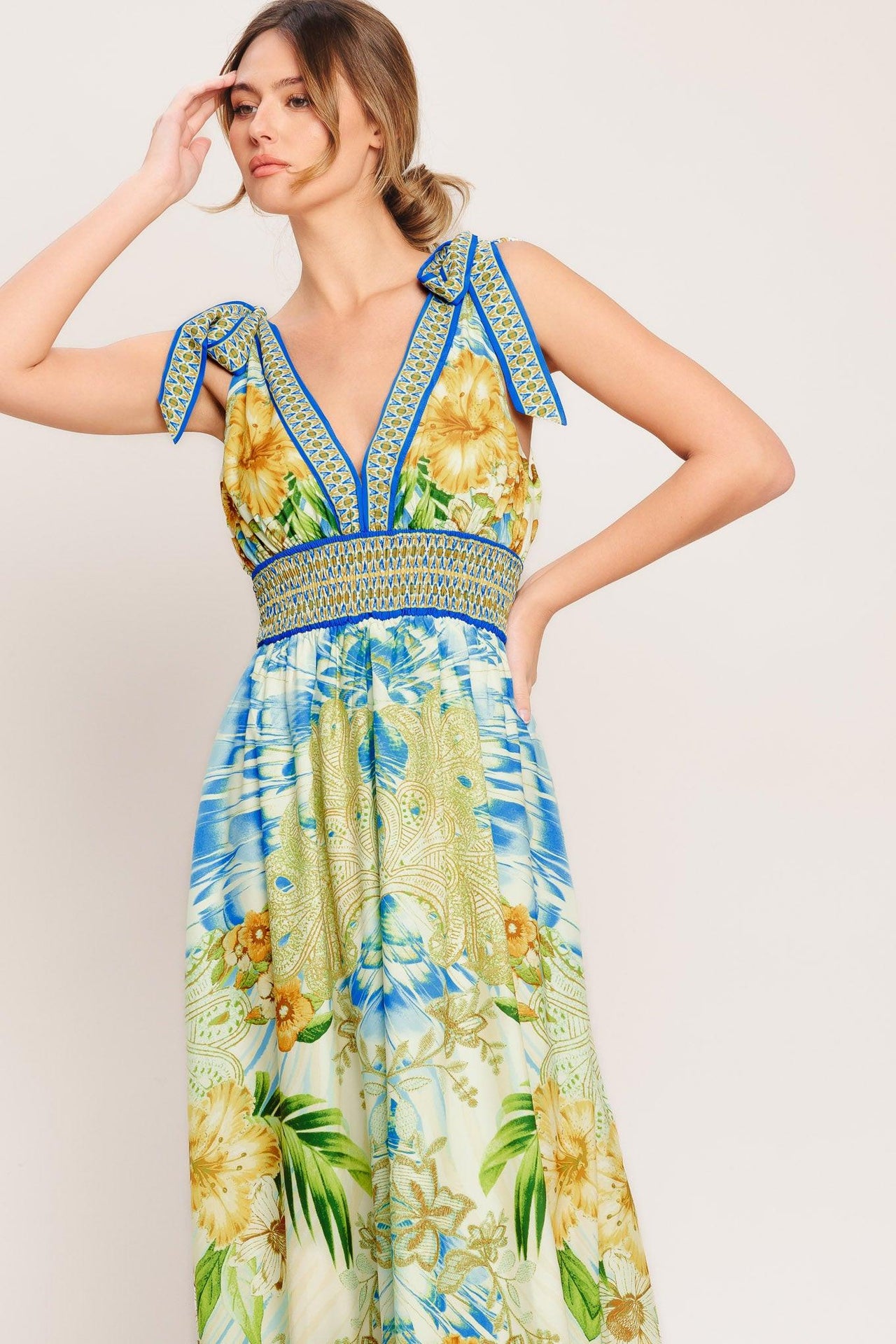 RESORT OPULENCE WOVEN MAXI DRESS