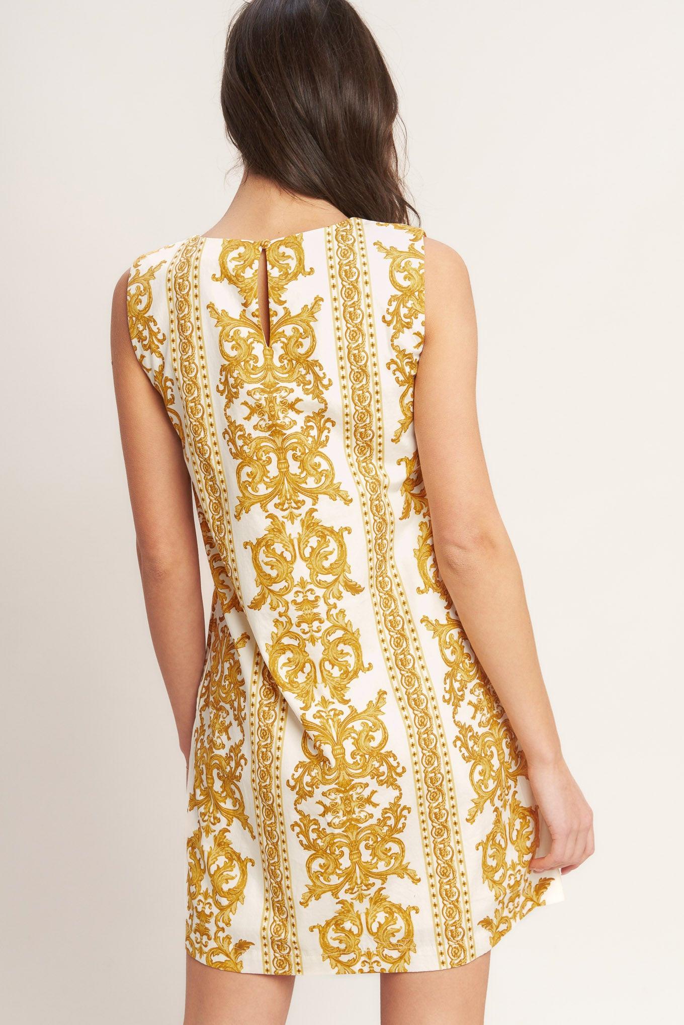 CITY GIRL WITH EDGE WOVEN MINI SHIFT DRESS
