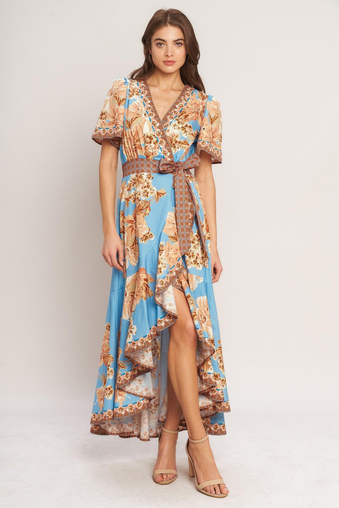 HAVANA HEAT WOVEN HI-LO MIDI DRESS