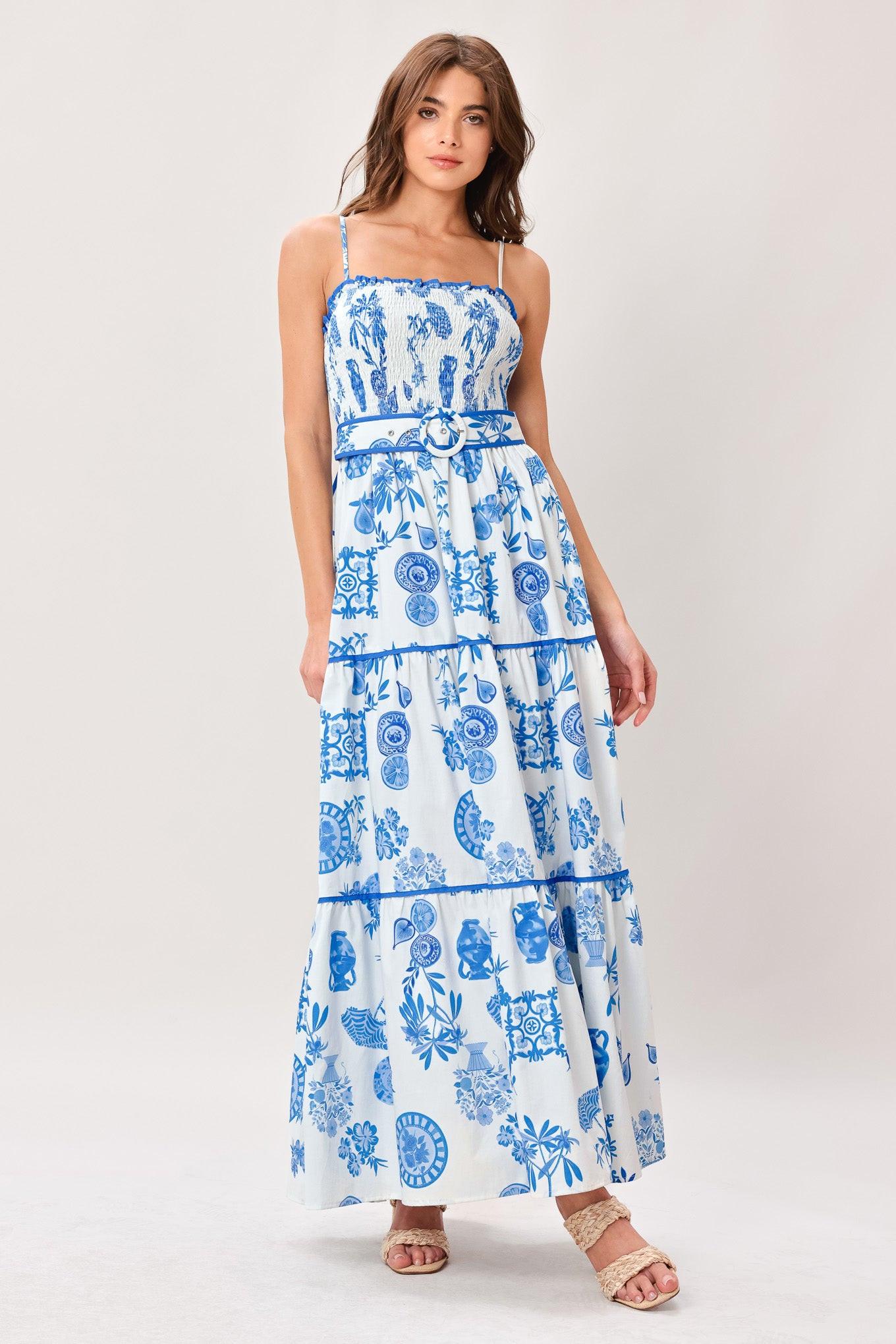 SANTORINI DREAM WOVEN MAXI DRESS