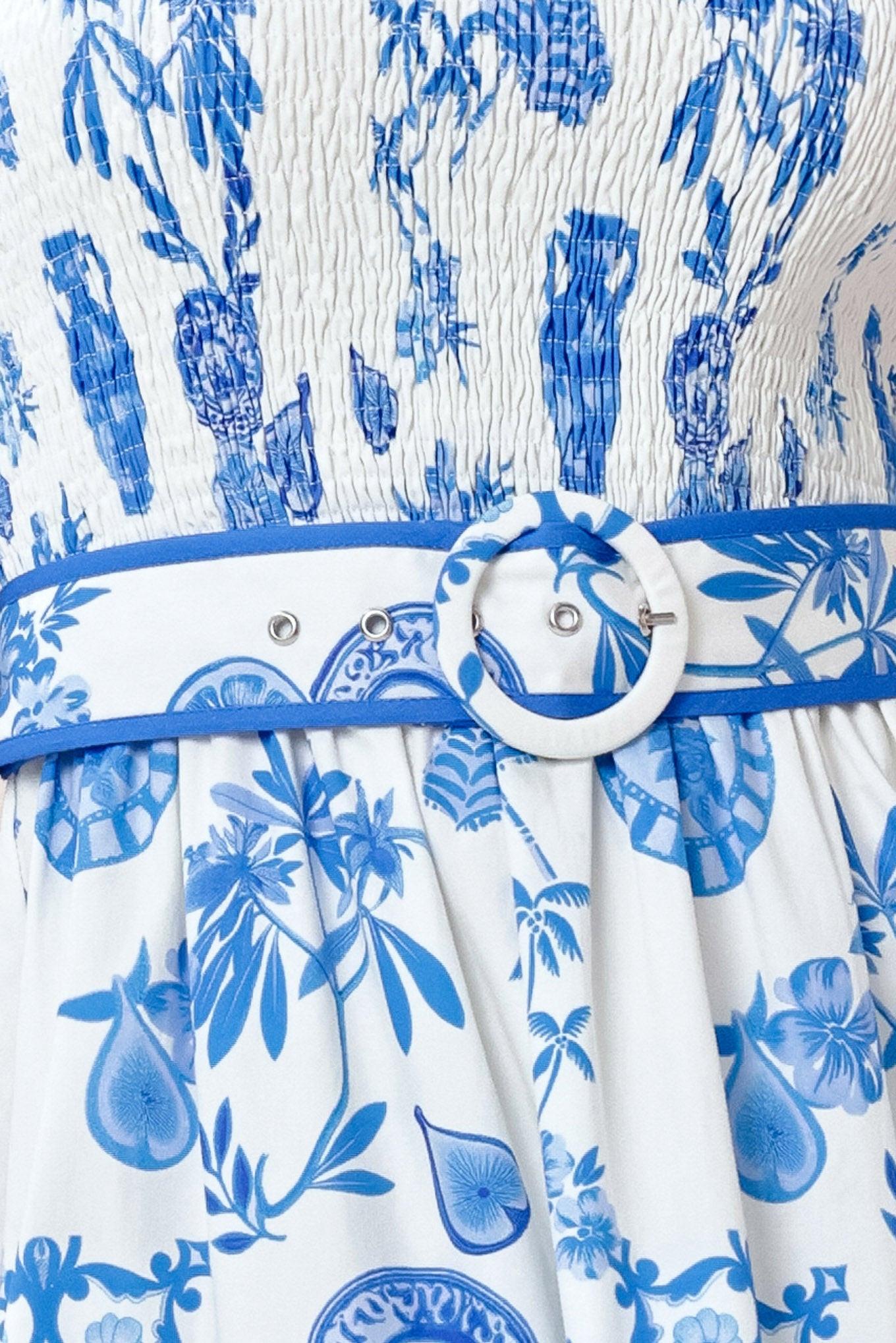 SANTORINI DREAM WOVEN MAXI DRESS