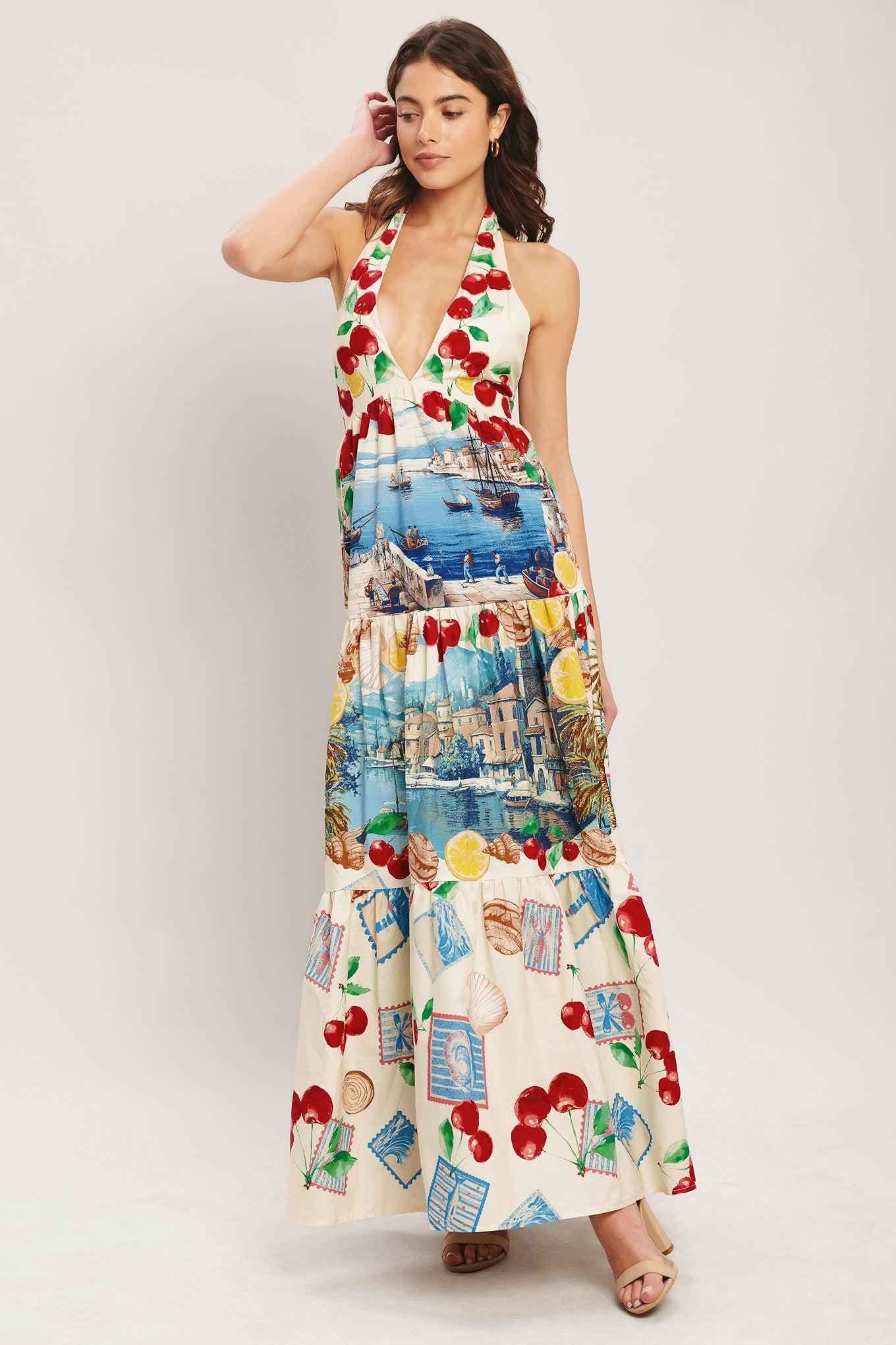 ITALIAN RIVIERA DREAM WOVEN MAXI DRESS