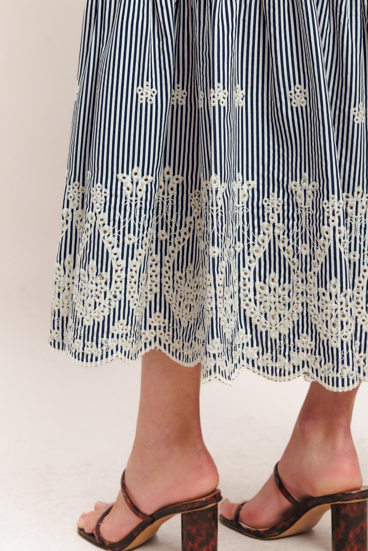 STRIPE COVE WOVEN MIDI DRESS