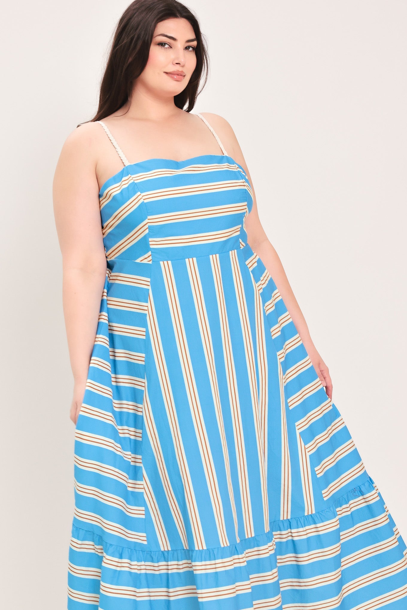 BREEZE STRIPE WOVEN MIDI DRESS