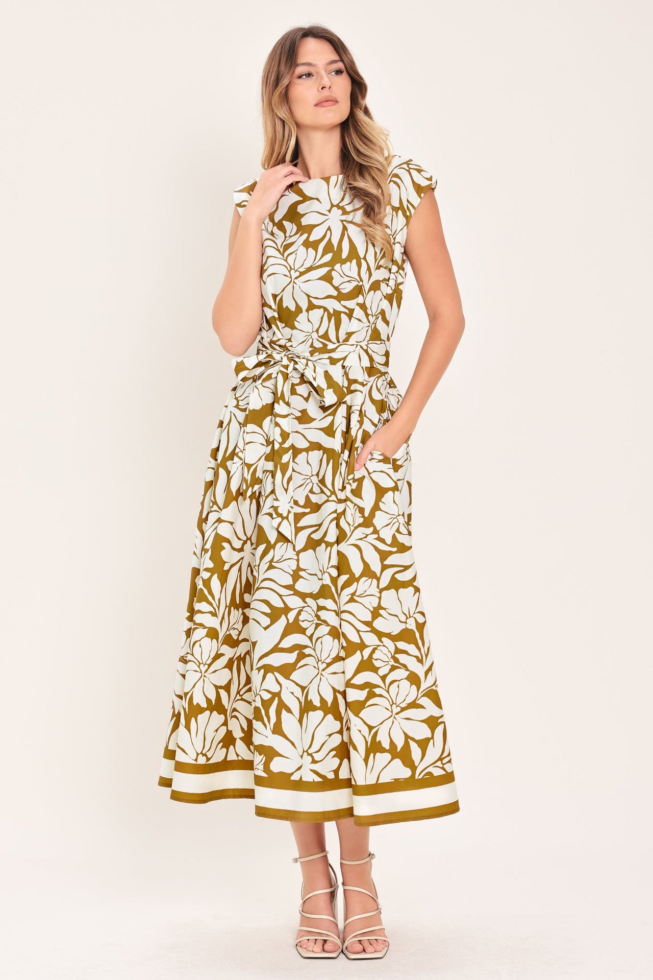 MARIGOLD HAVEN WOVEN MIDI DRESS