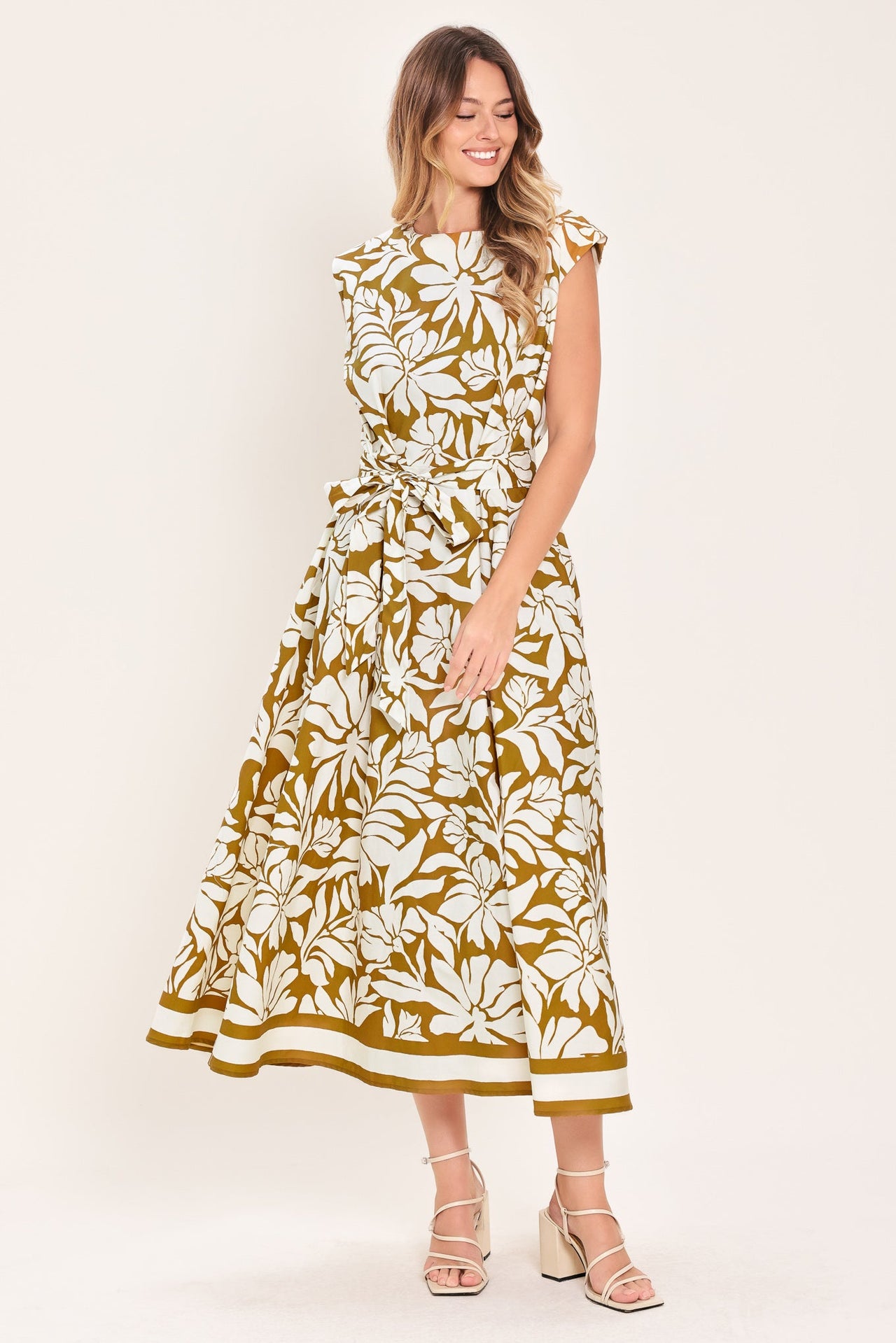 MARIGOLD HAVEN WOVEN MIDI DRESS
