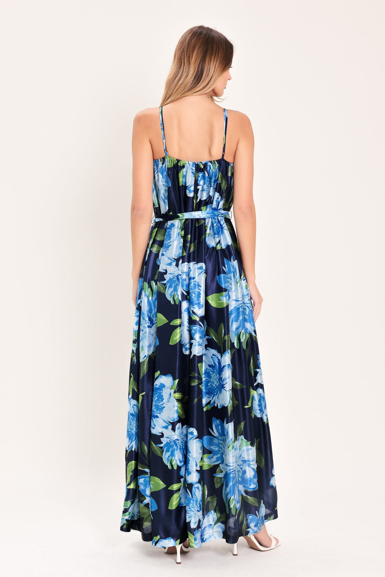 ELEGANT BLOSSOM WOVEN MAXI DRESS