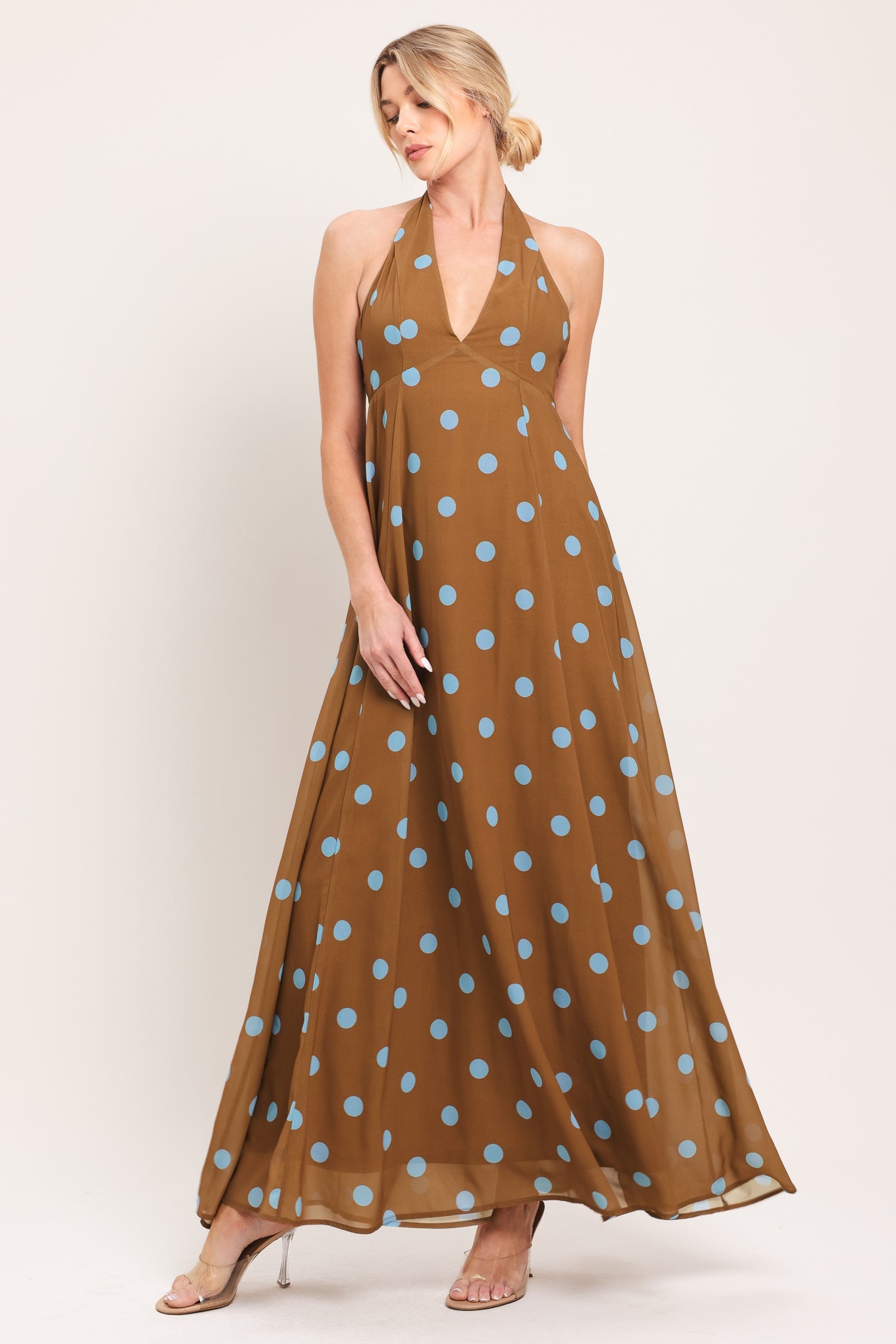 DOTTY LOVE WOVEN MIDI DRESS