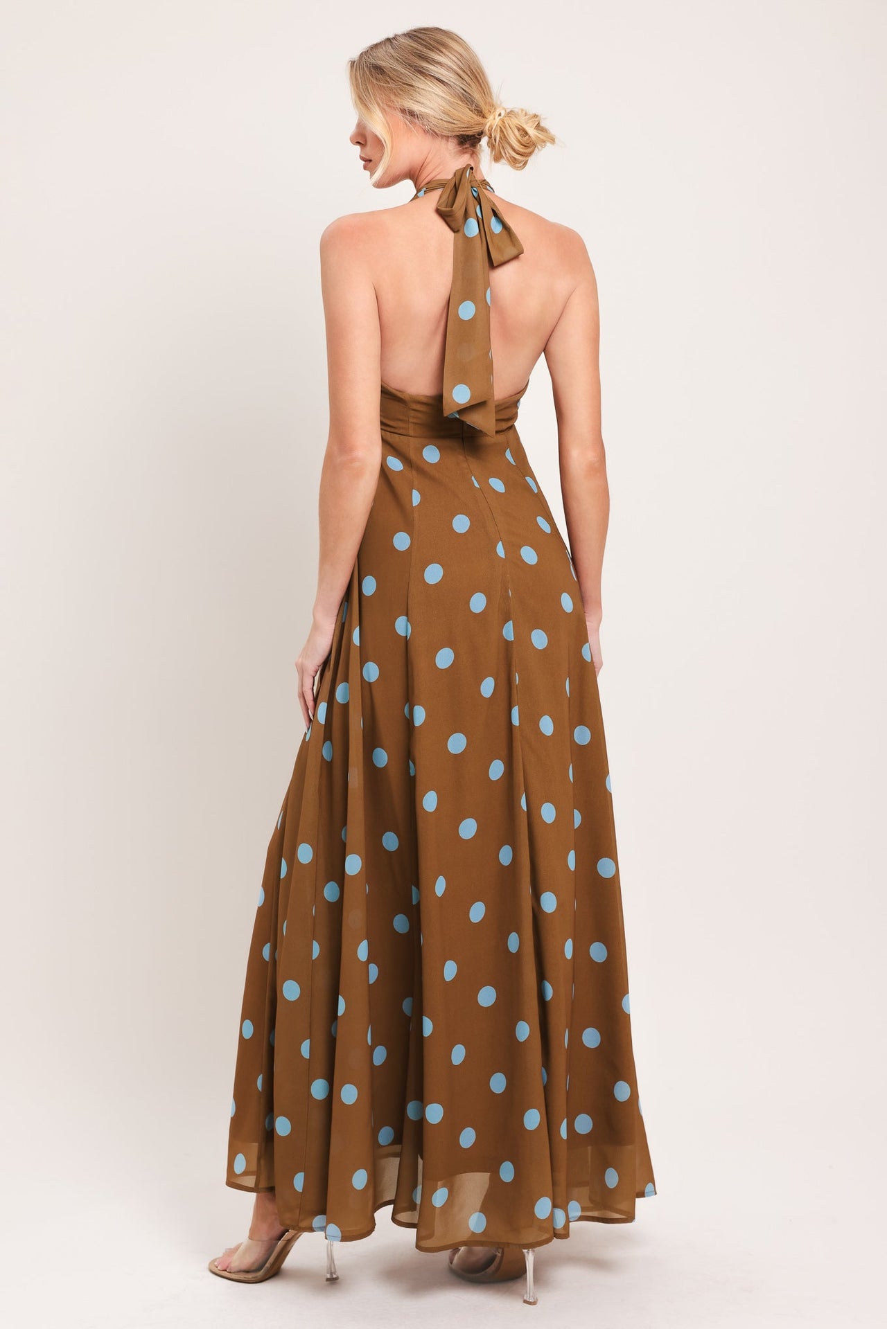 DOTTY LOVE WOVEN MIDI DRESS