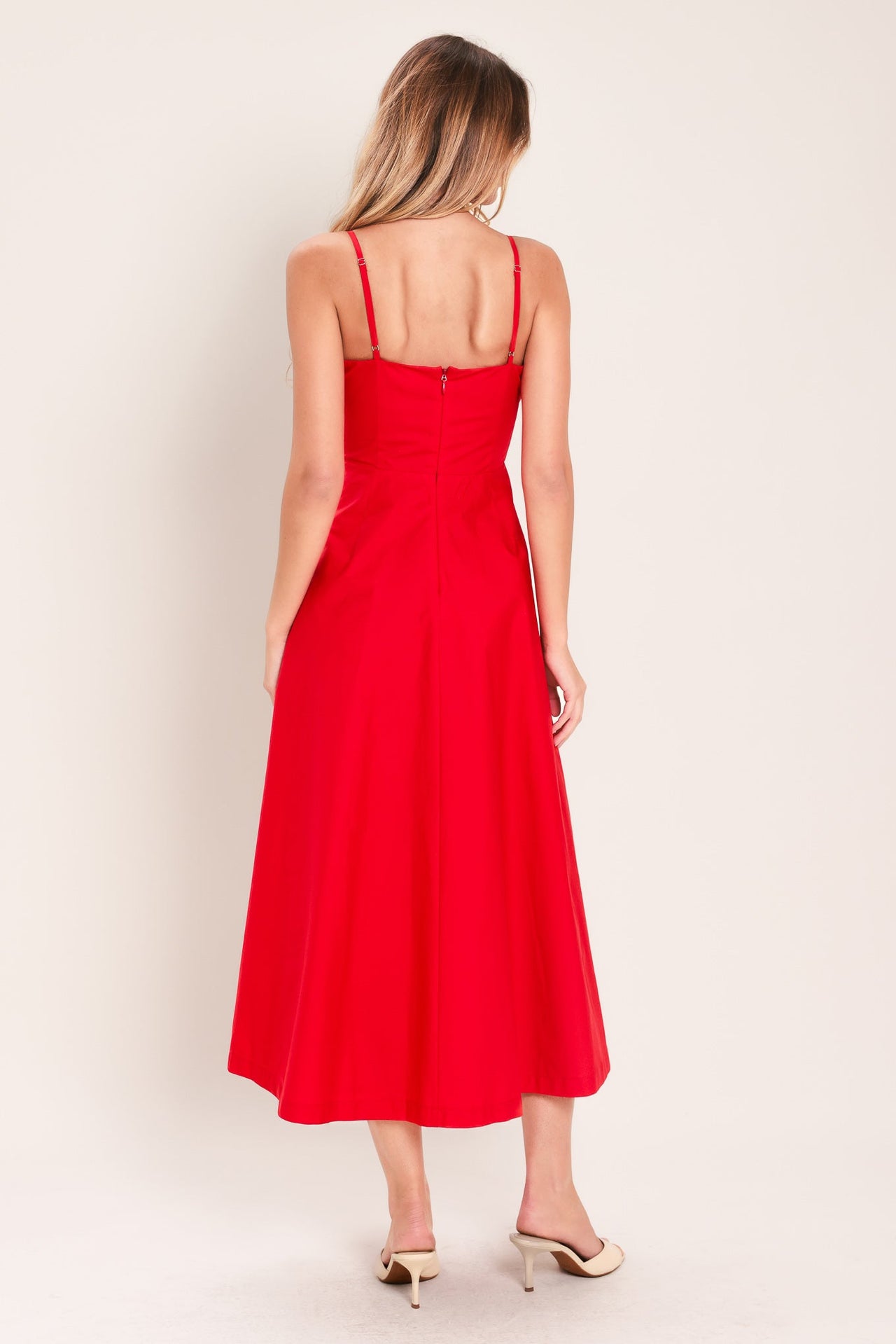 MODERN ROMANCE WOVEN MIDI DRESS