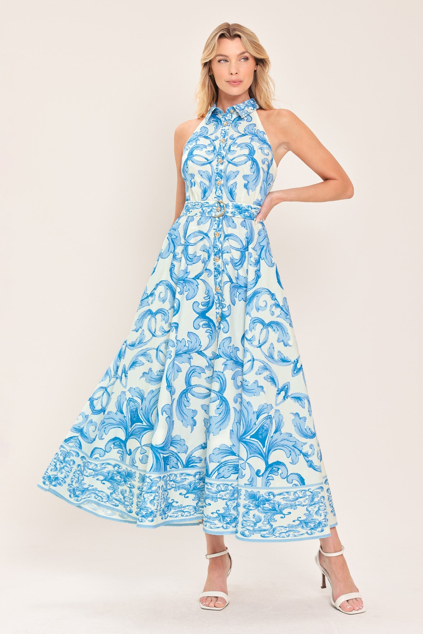 BLUE CHATEAU WOVEN MAXI DRESS