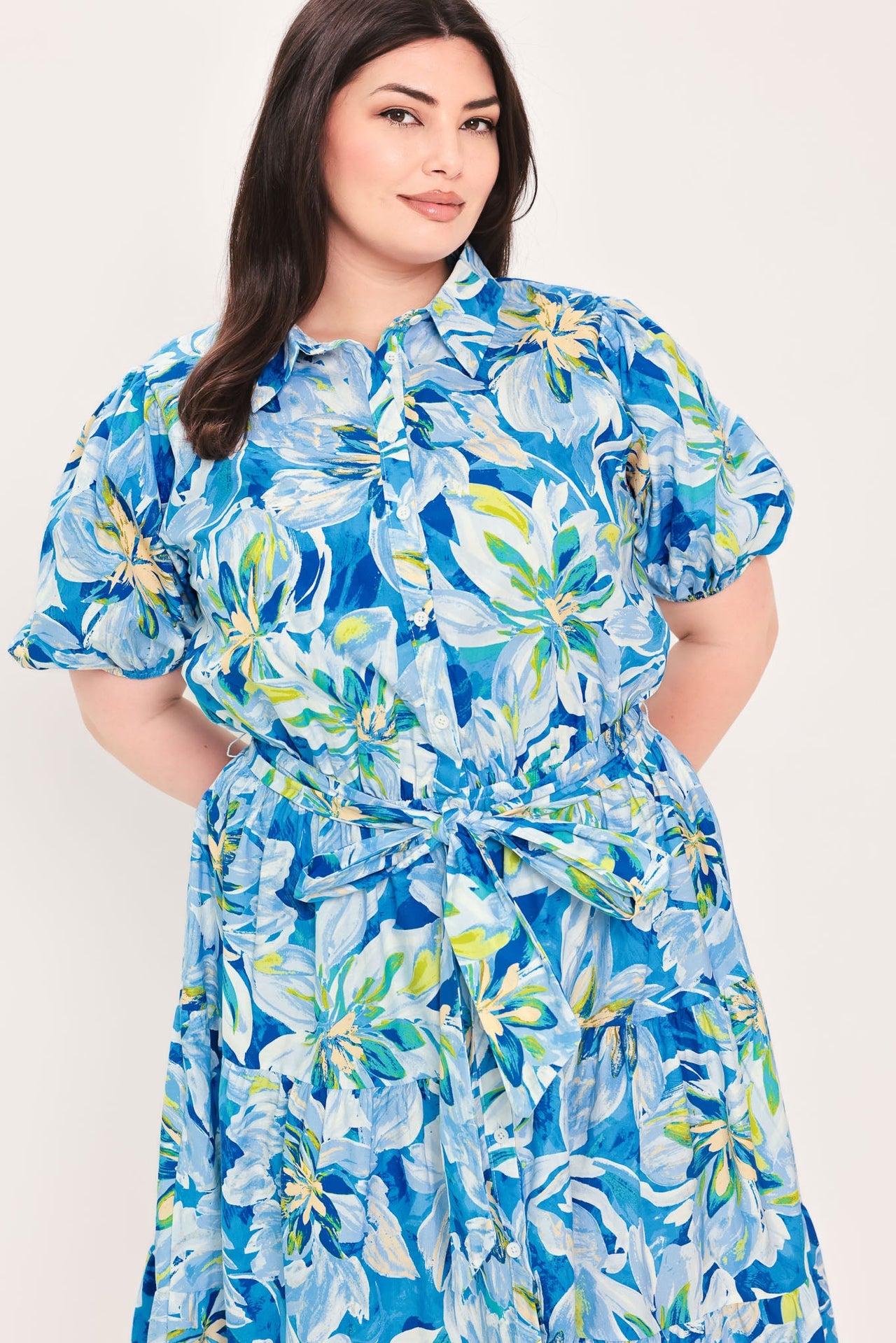 OCEAN GARDEN WOVEN MIDI DRESS