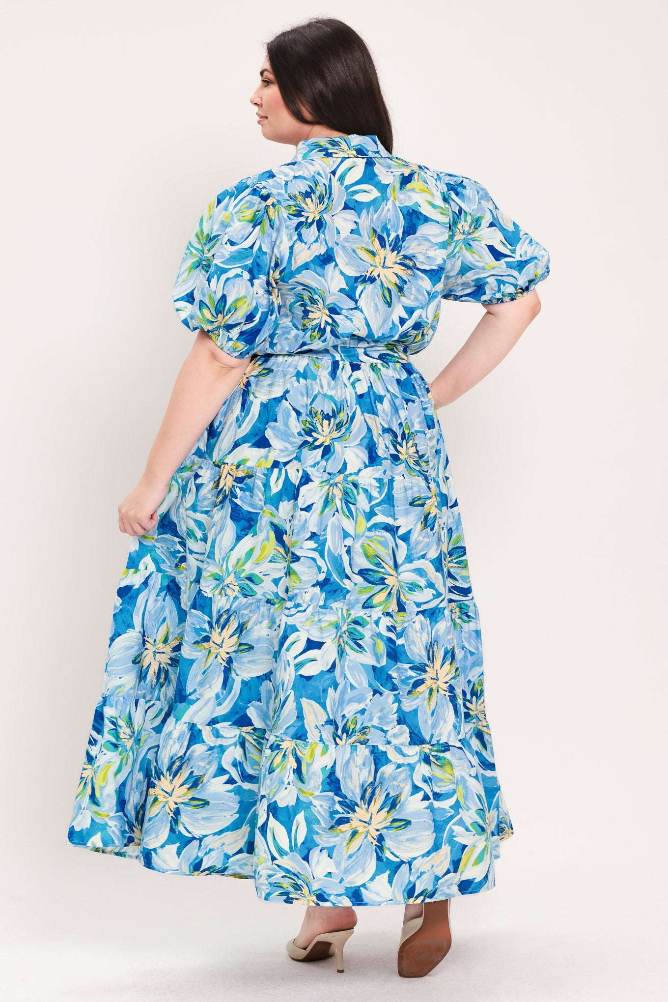 OCEAN GARDEN WOVEN MIDI DRESS