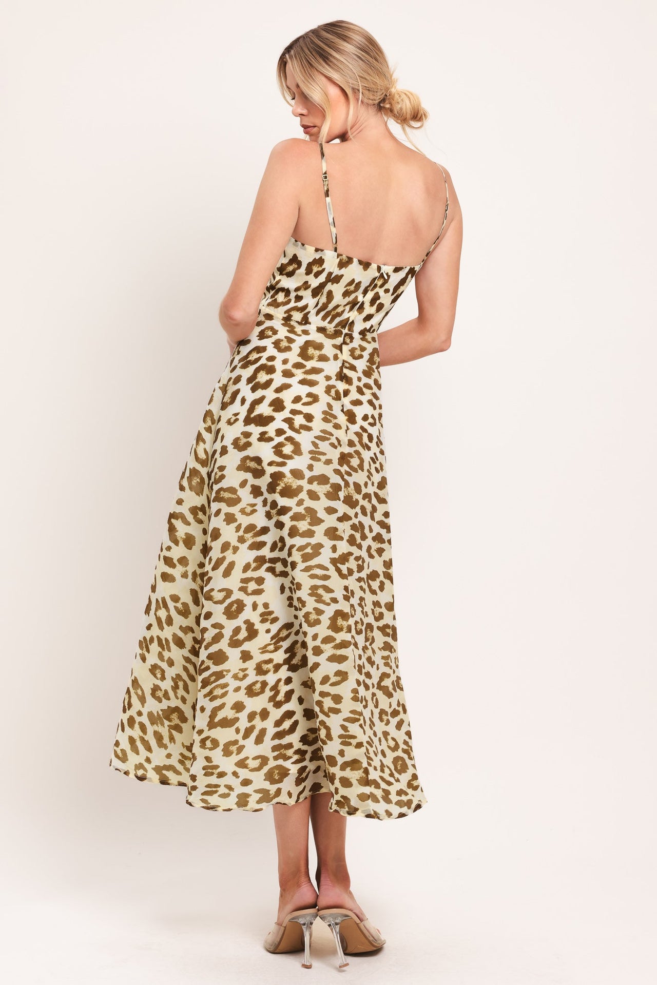 LEOPARD GRACE WOVEN MIDI DRESS