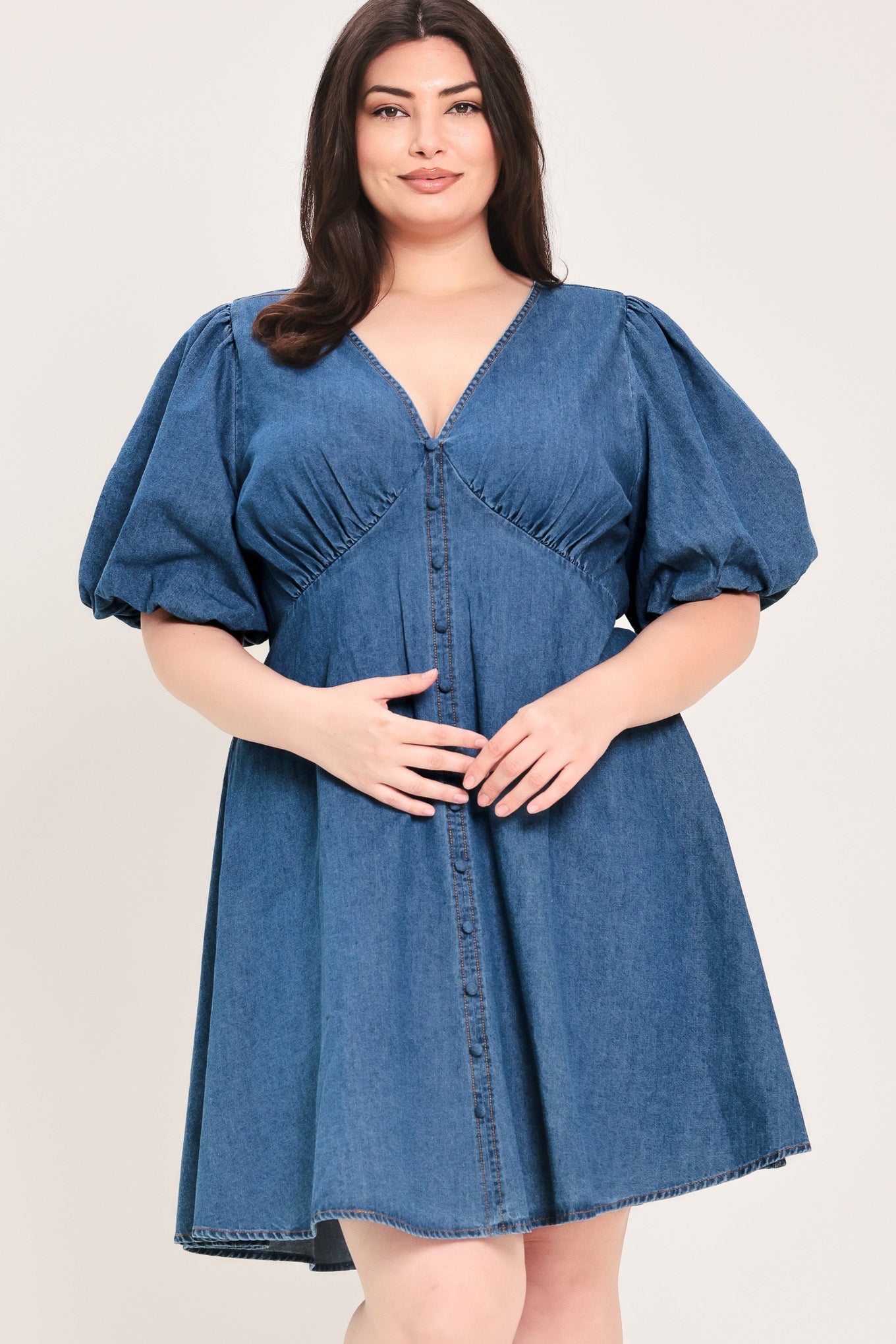 SOFT GIRL DENIM MINI DRESS