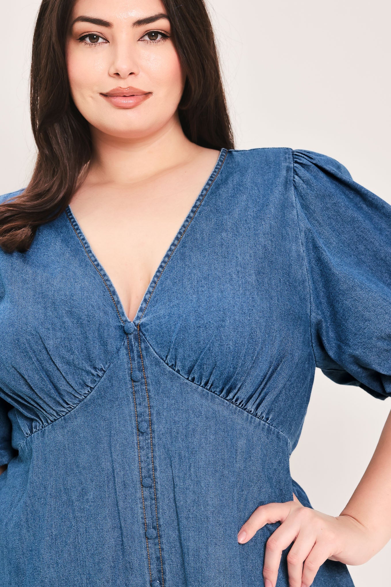 SOFT GIRL DENIM MINI DRESS