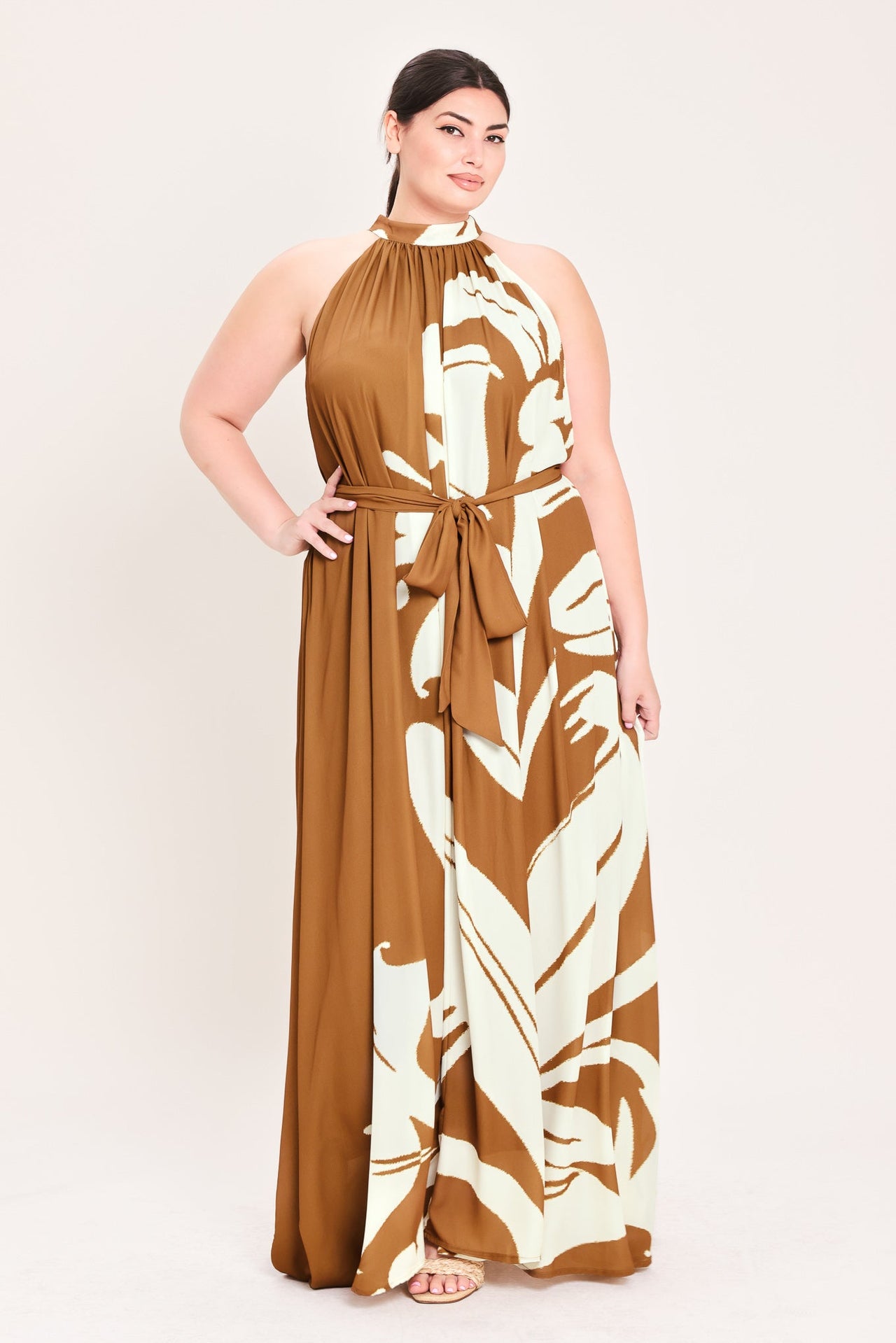 MOCHA SERENITY WOVEN MAXI DRESS