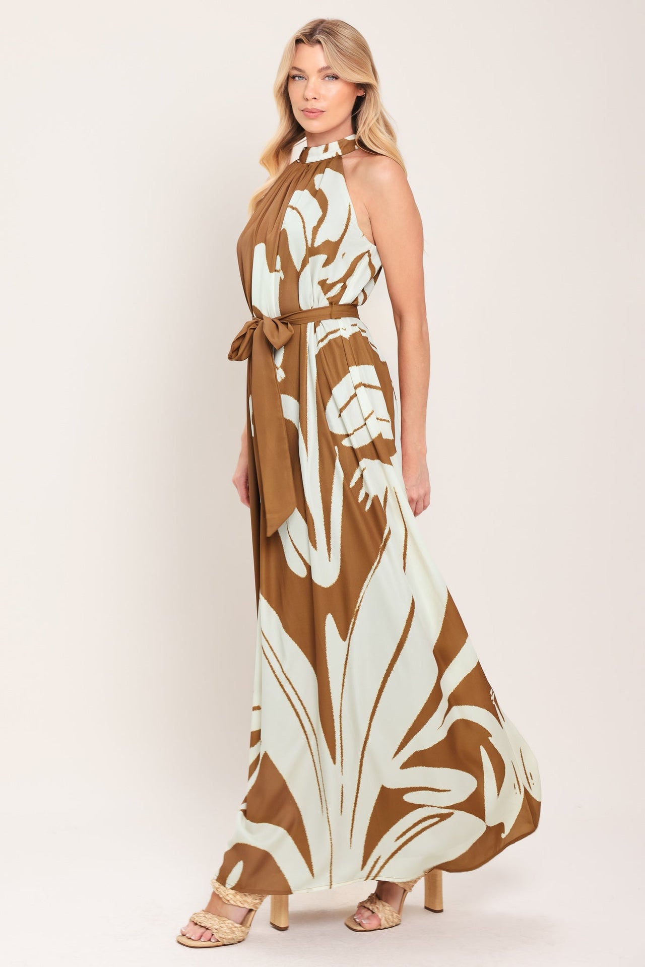 MOCHA SERENITY WOVEN MAXI DRESS