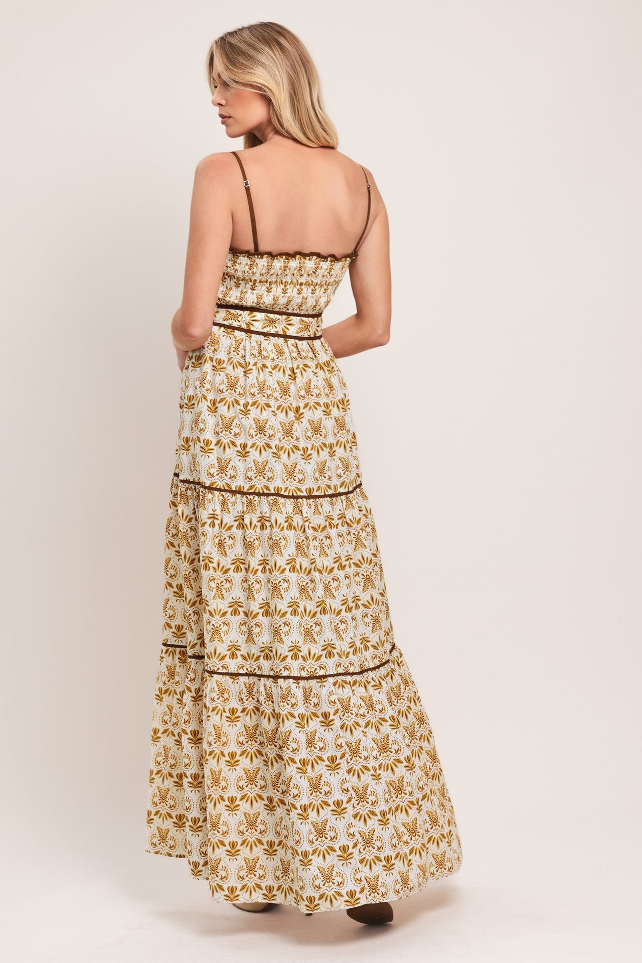 DAINTY FLORA WOVEN MAXI DRESS