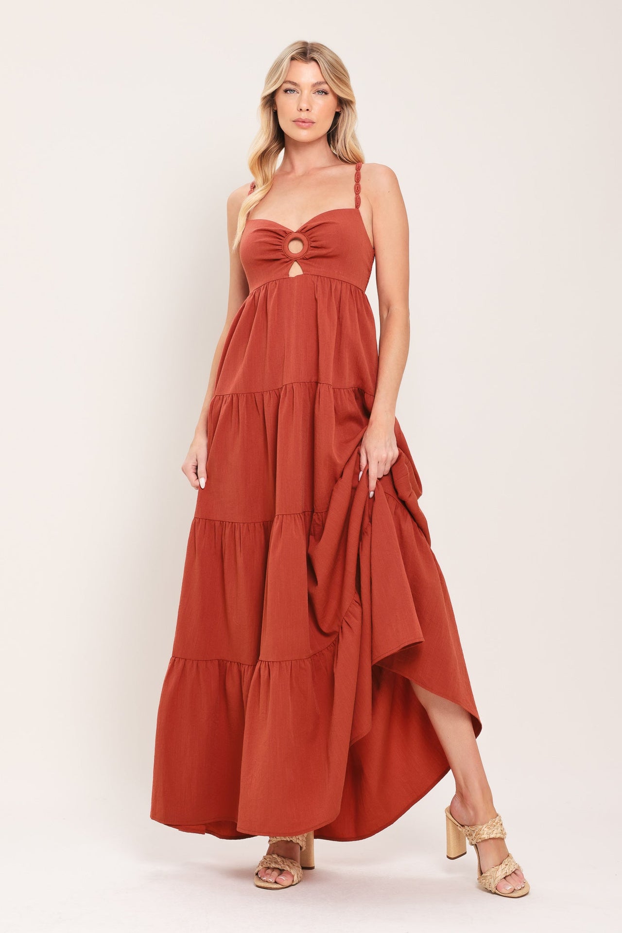 AMBER WAVE WOVEN MAXI DRESS