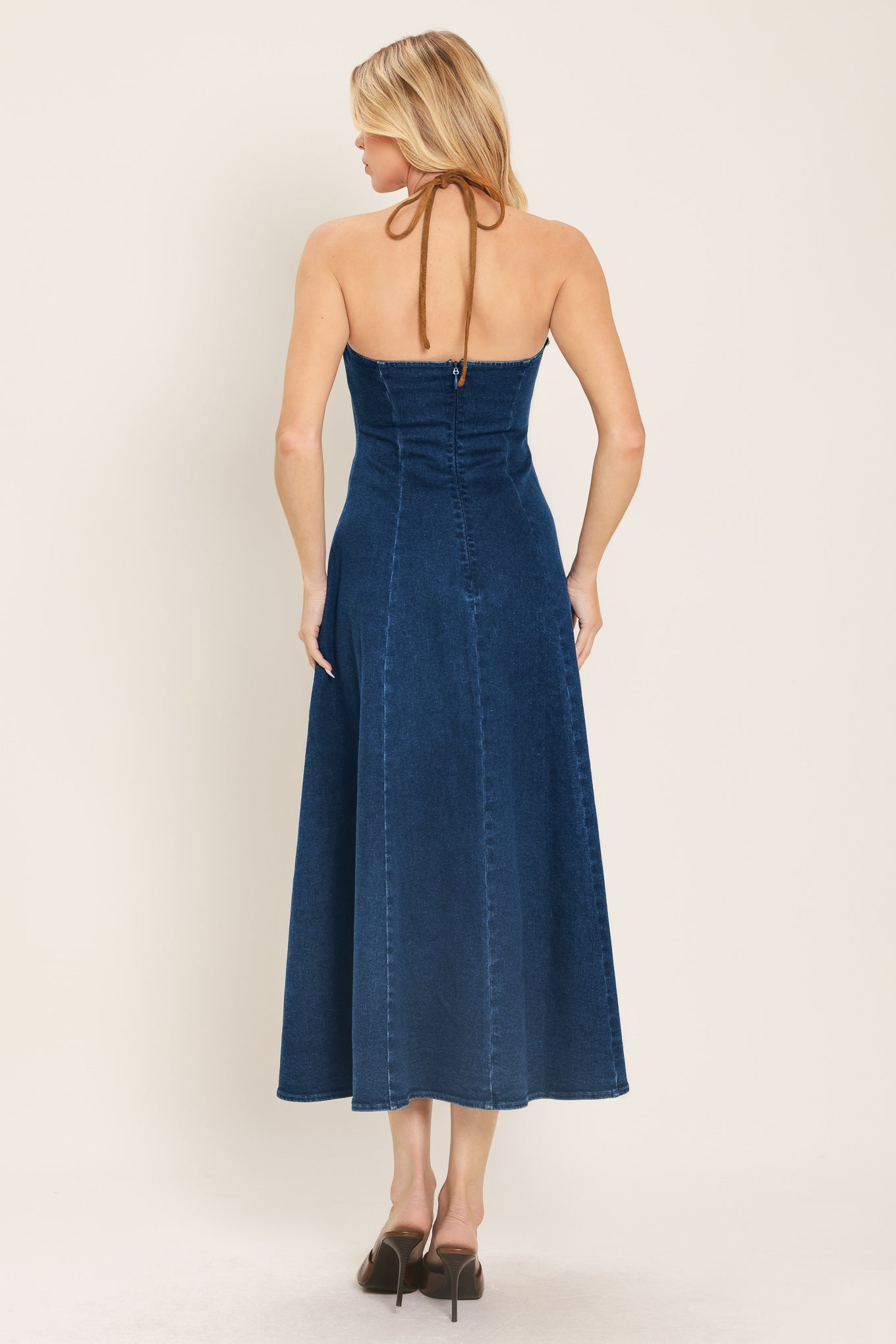 AMERICANA BELLE DENIM MIDI DRESS