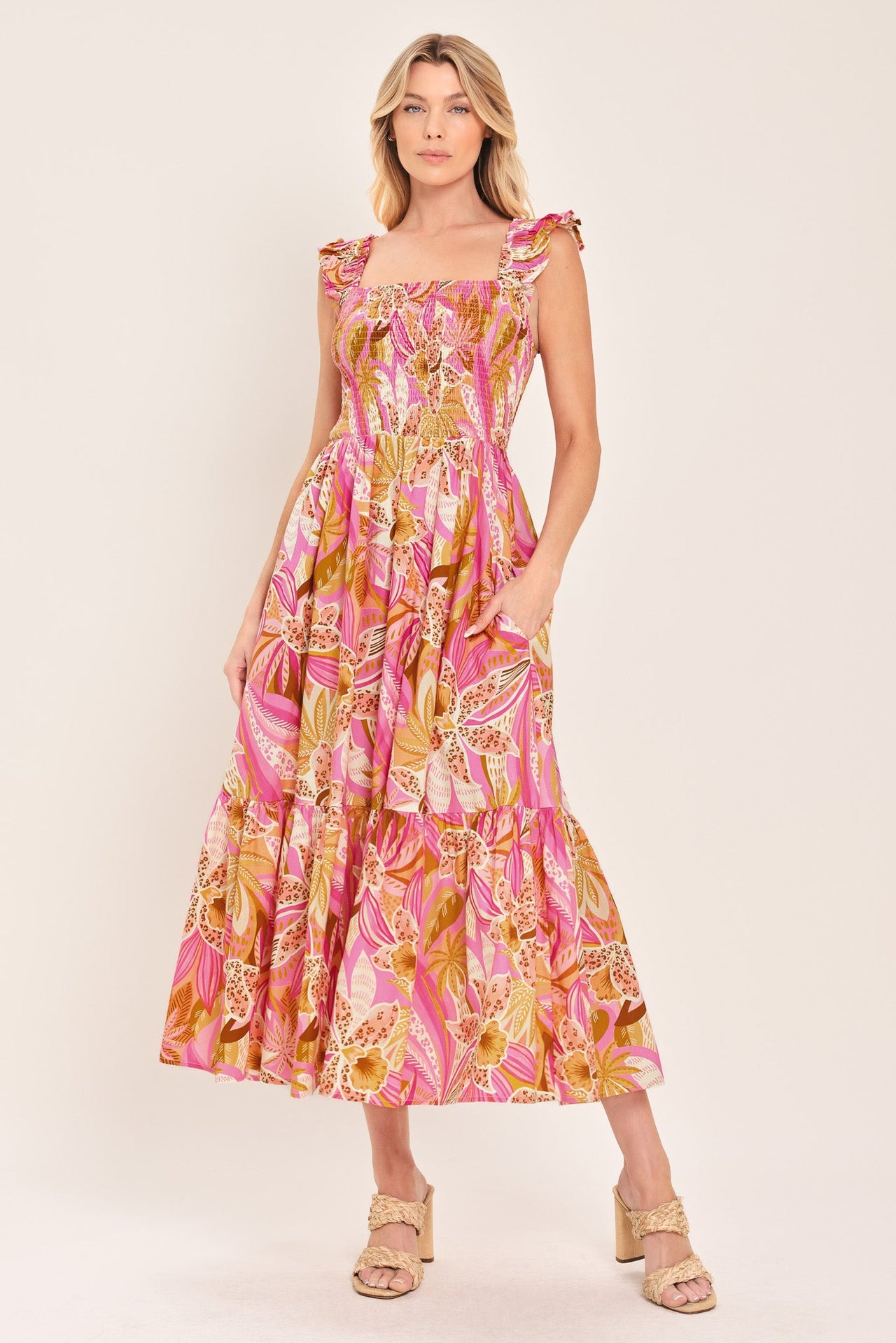 CABANA CRUSH WOVEN MIDI DRESS