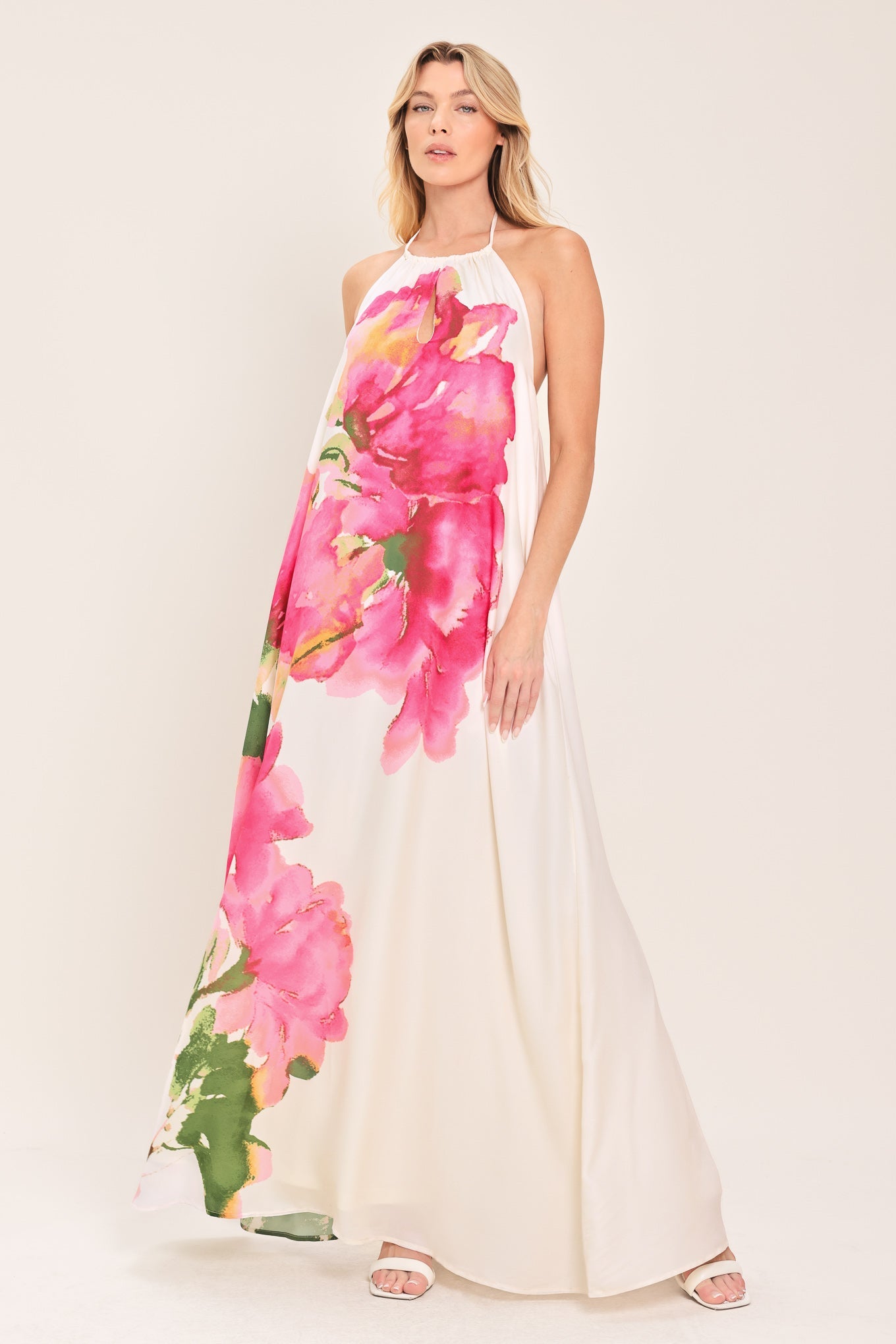 WHISPERING ROSE WOVEN MAXI DRESS