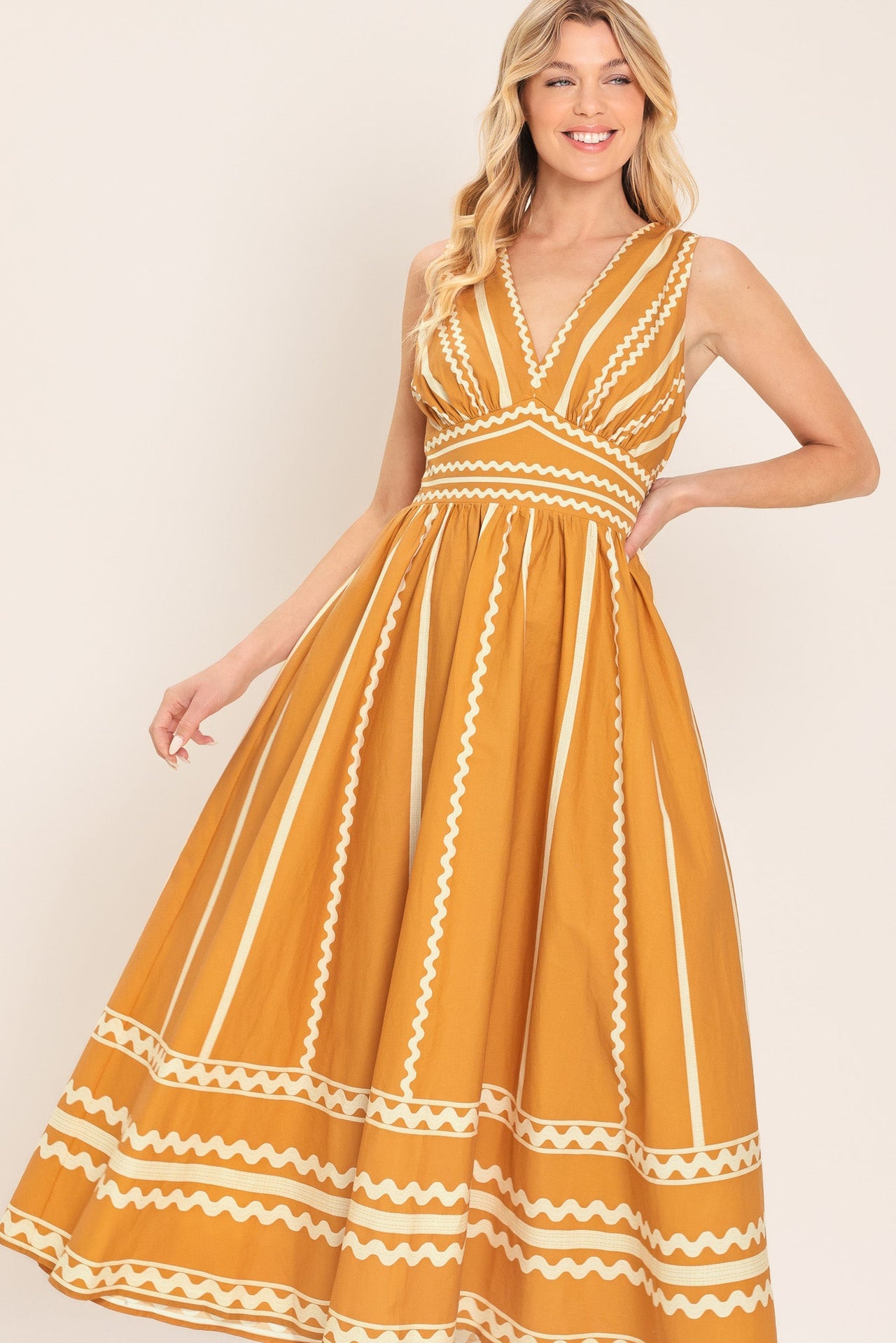 MARIGOLD DREAM WOVEN MIDI DRESS