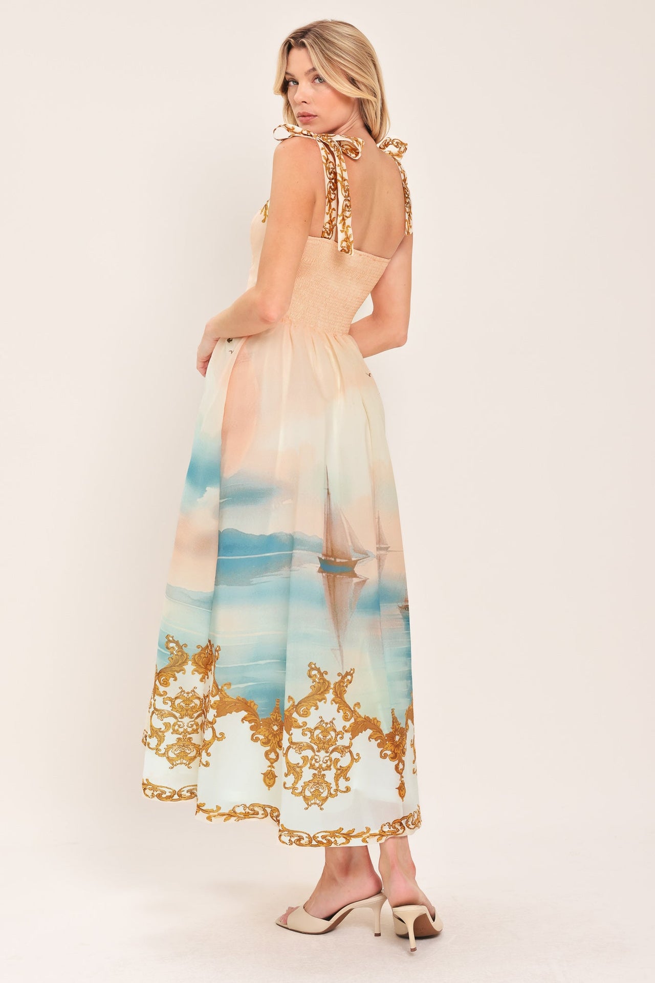 CAPRI COASTLIN WOVEN MIDI DRESS