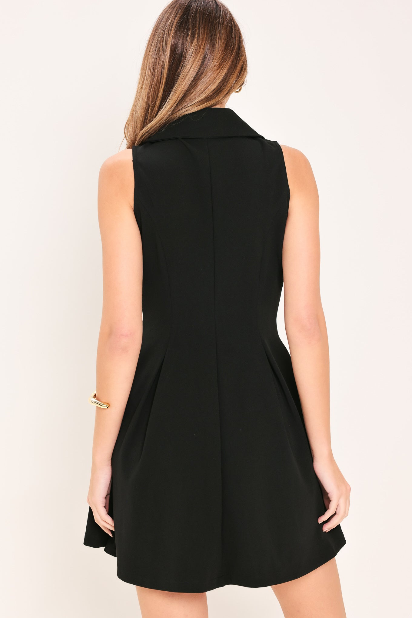 FIFTH AVENUE BLACK WOVEN MINI DRESS