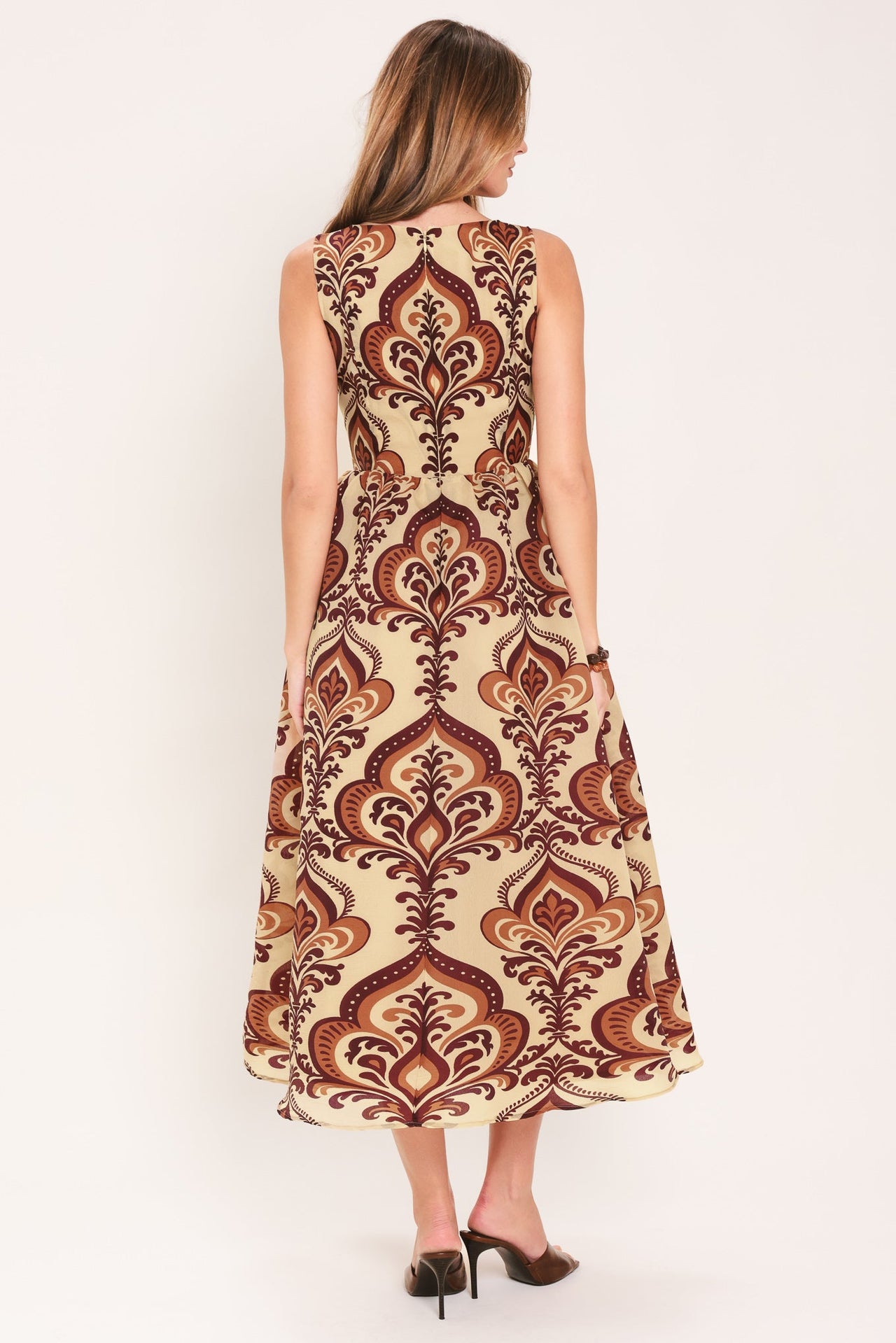 PALAZZO CHARM WOVEN MIDI DRESS