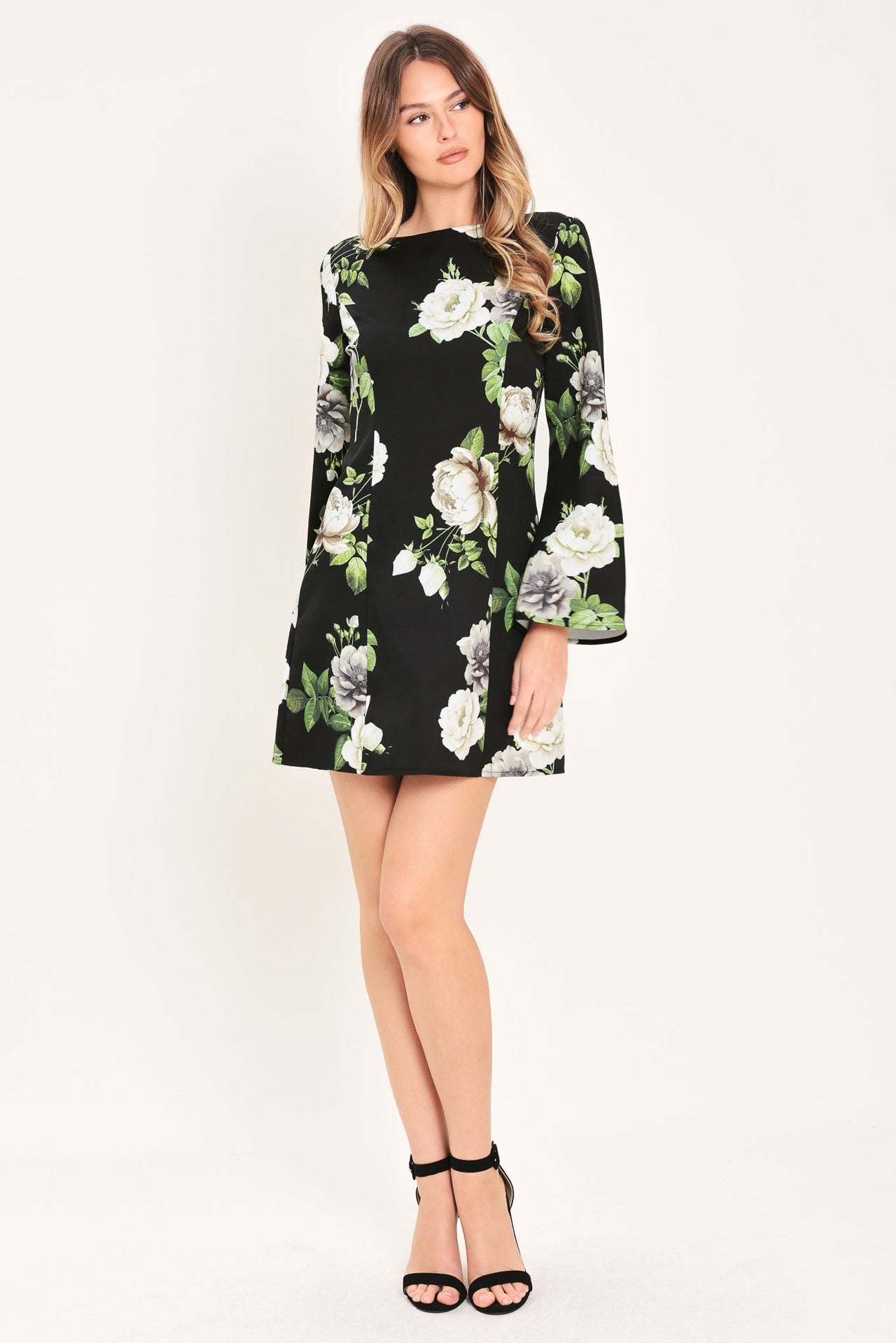 WHISPERING ROSES WOVEN MINI DRESS