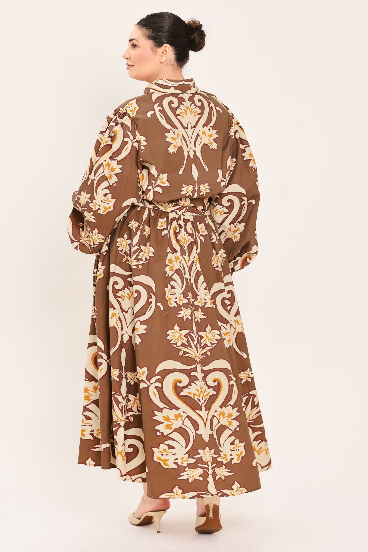 AMBER MEDALLION WOVEN SHIRT MAXI DRESS