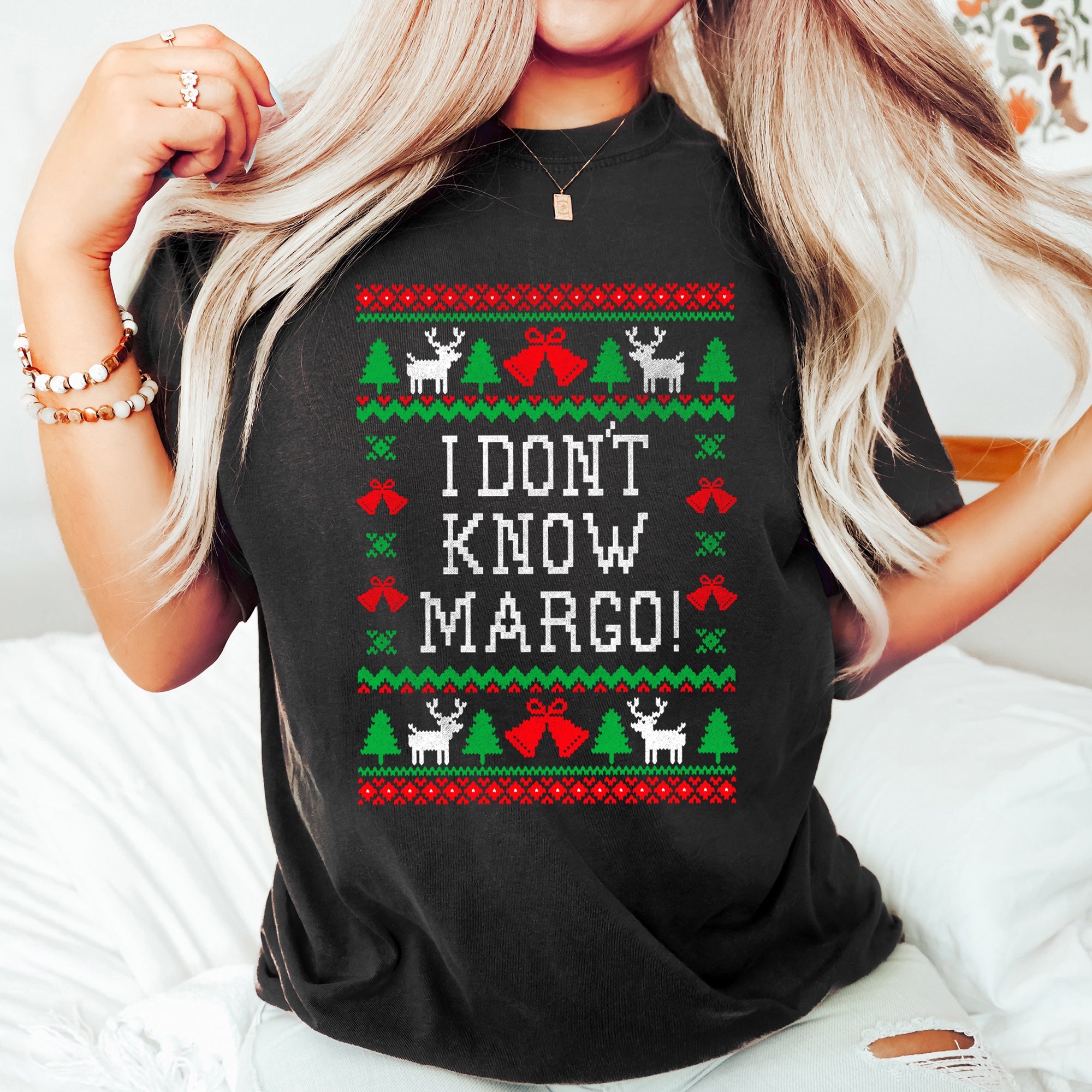 I Don't Know Margo Ugly Christmas Vacation Griswold Quote Collection Comfort Colors Tee
