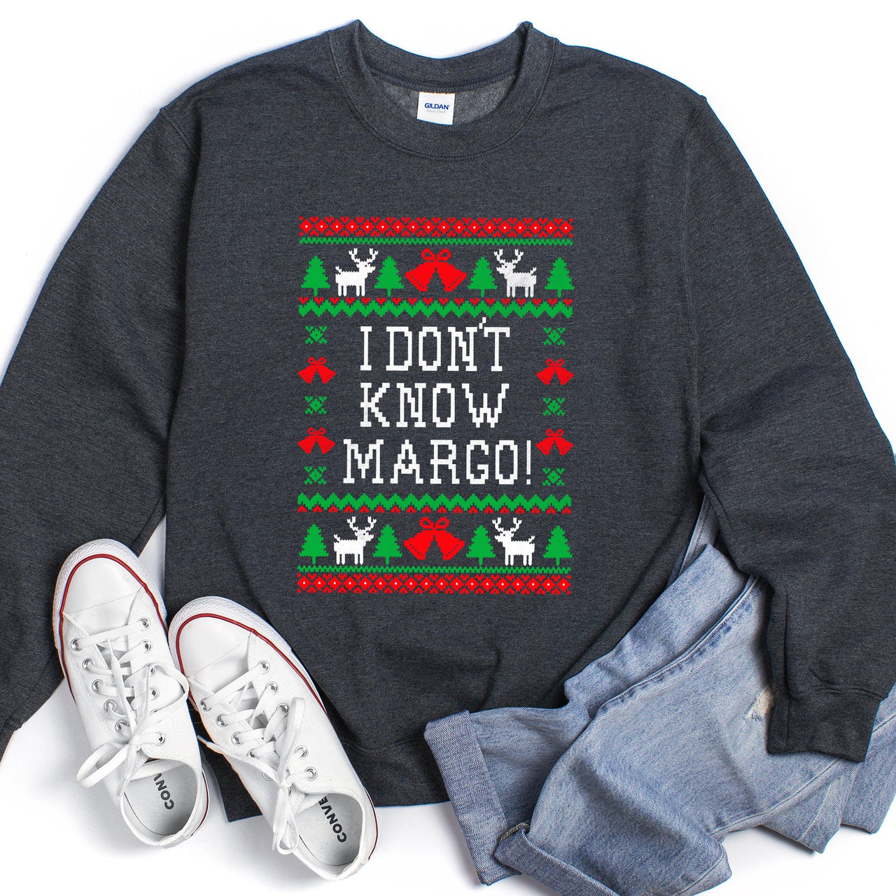 I Don't Know Margo Ugly Christmas Holiday Edition Cozy Winter Holiday Spirit Sweatshirt