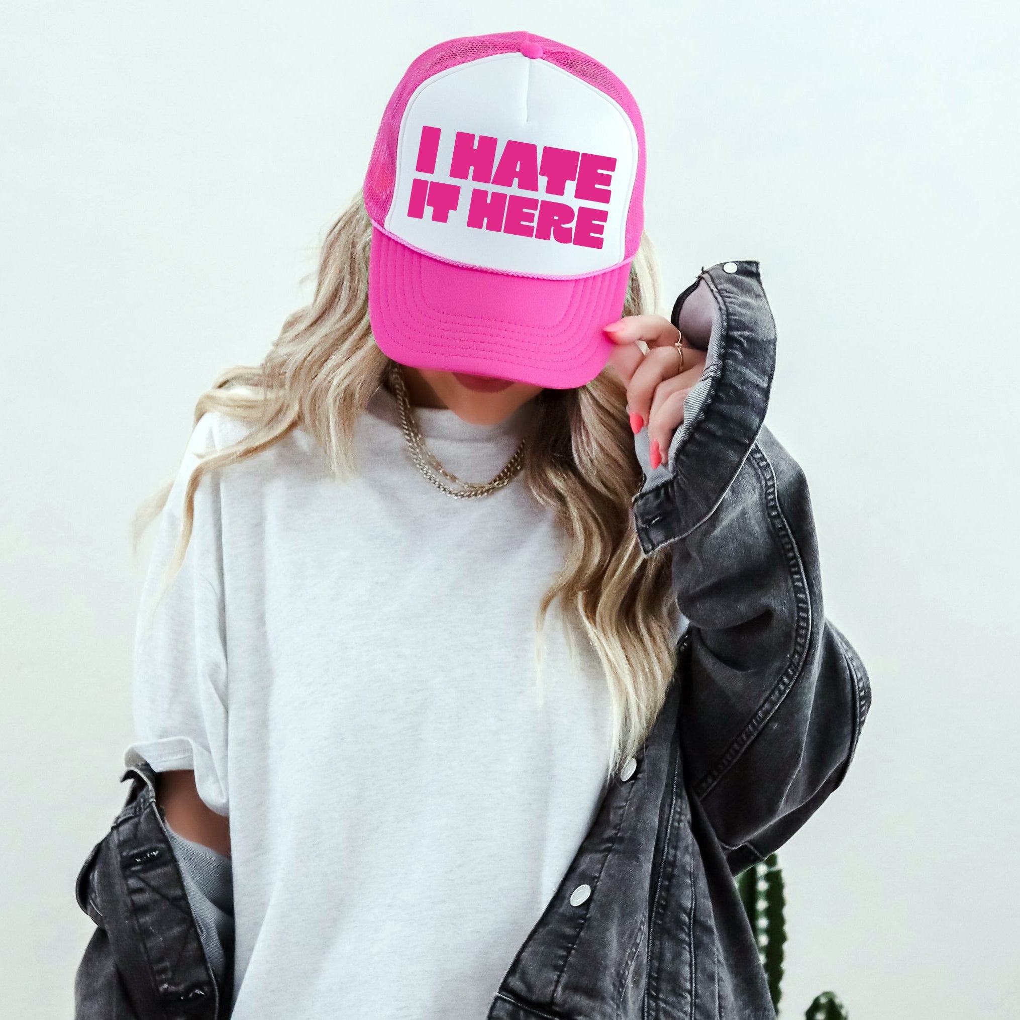 I Hate It Here Sassy Funny Snarky Attitude Quote That Will Turn Heads Everywhere Snapback Trucker Hat