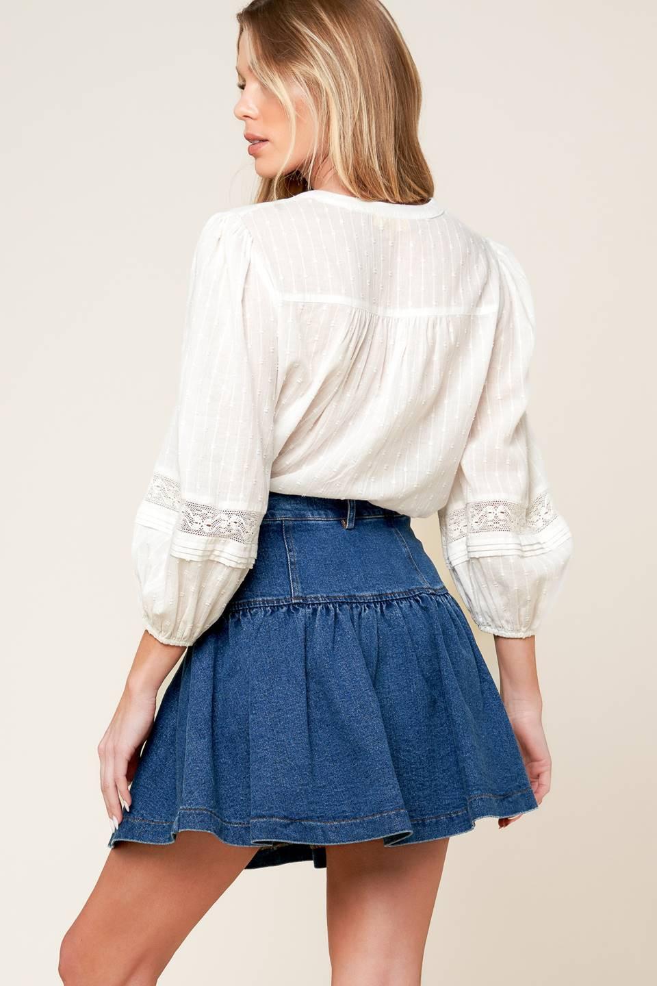 FENICIA INDIGO DENIM MINI SKIRT