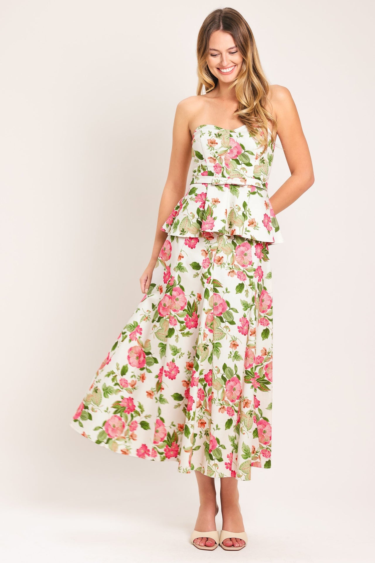 ROSE PETAL WOVEN MIDI SKIRT