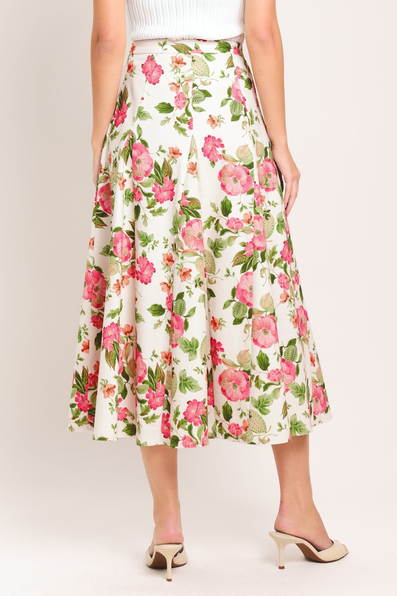 ROSE PETAL WOVEN MIDI SKIRT
