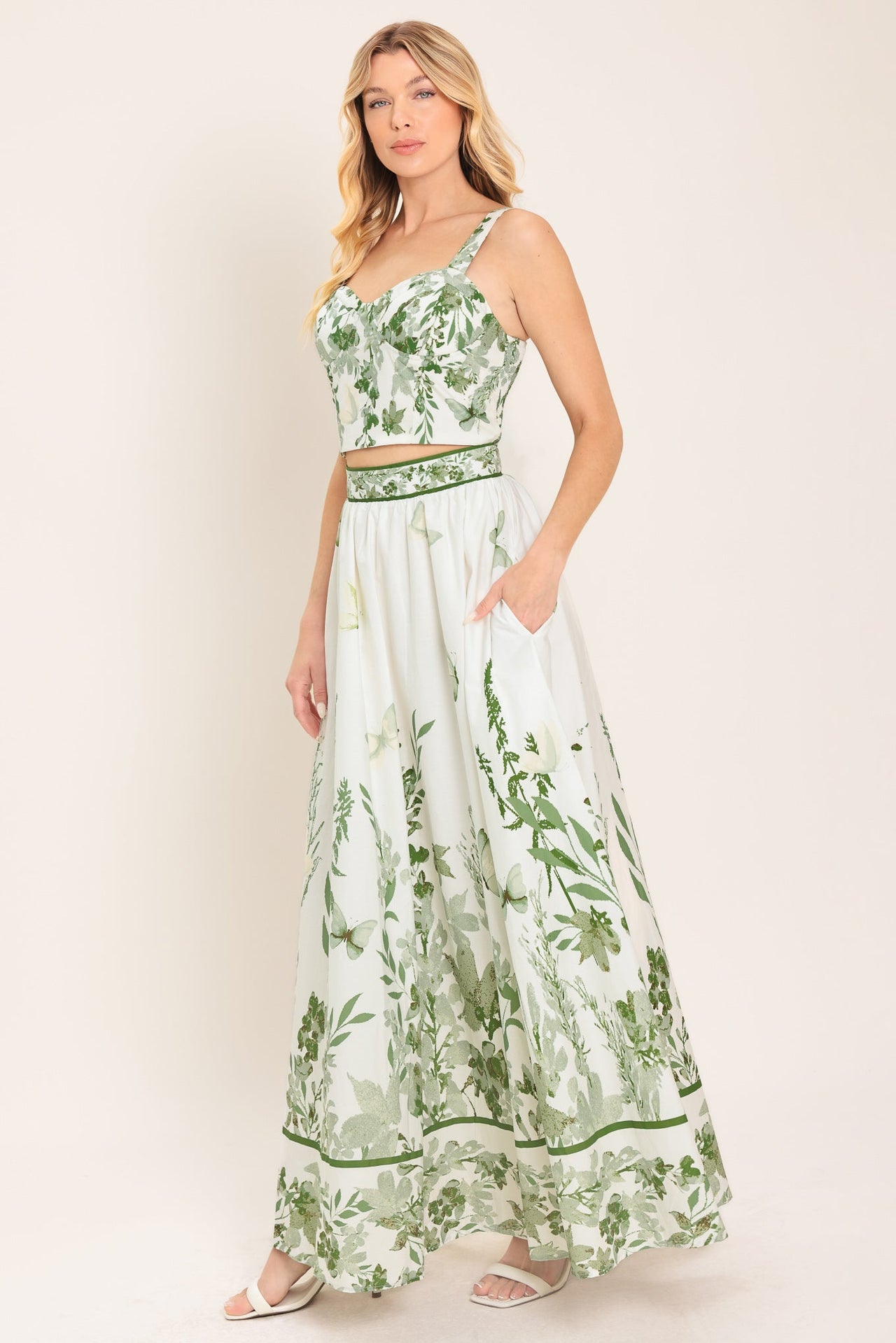 GREENHOUSE ROMANCE WOVEN MAXI SKIRT