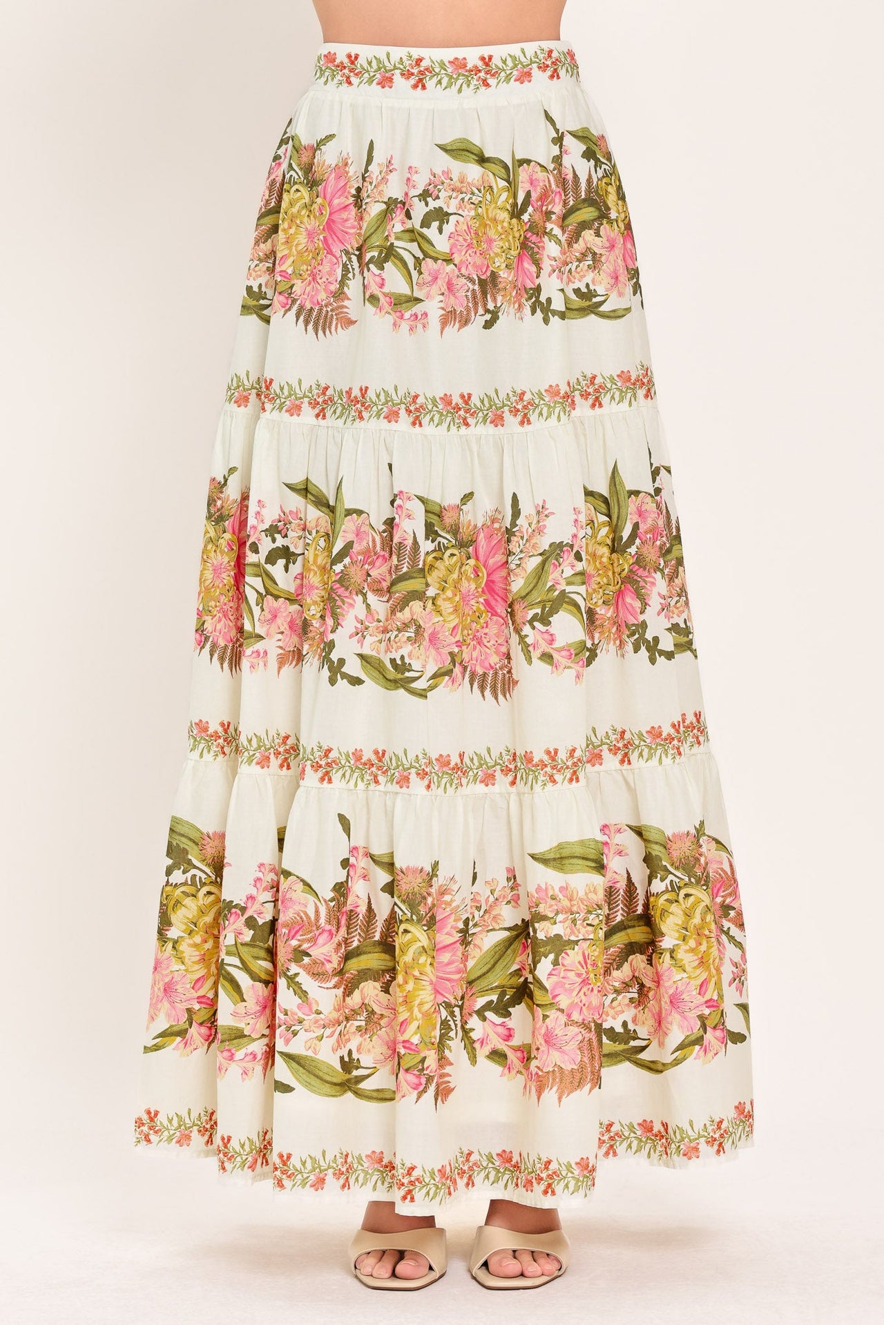 BOTANICAL ESCAPE WOVEN MAXI SKIRT