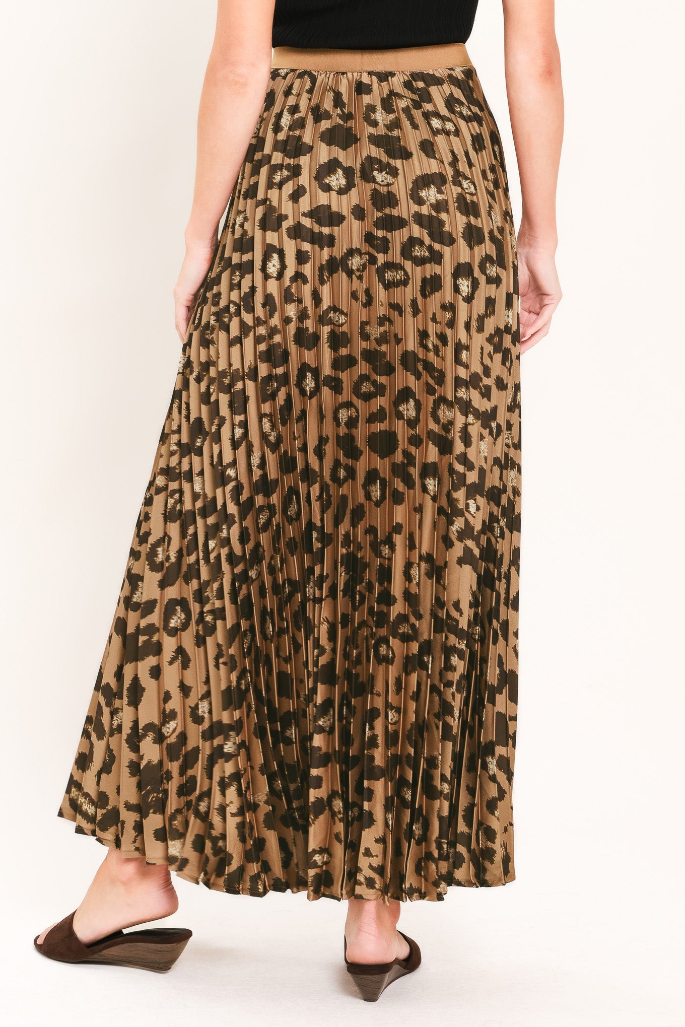 GOLDEN LEOPARD WOVEN MAXI SKIRT
