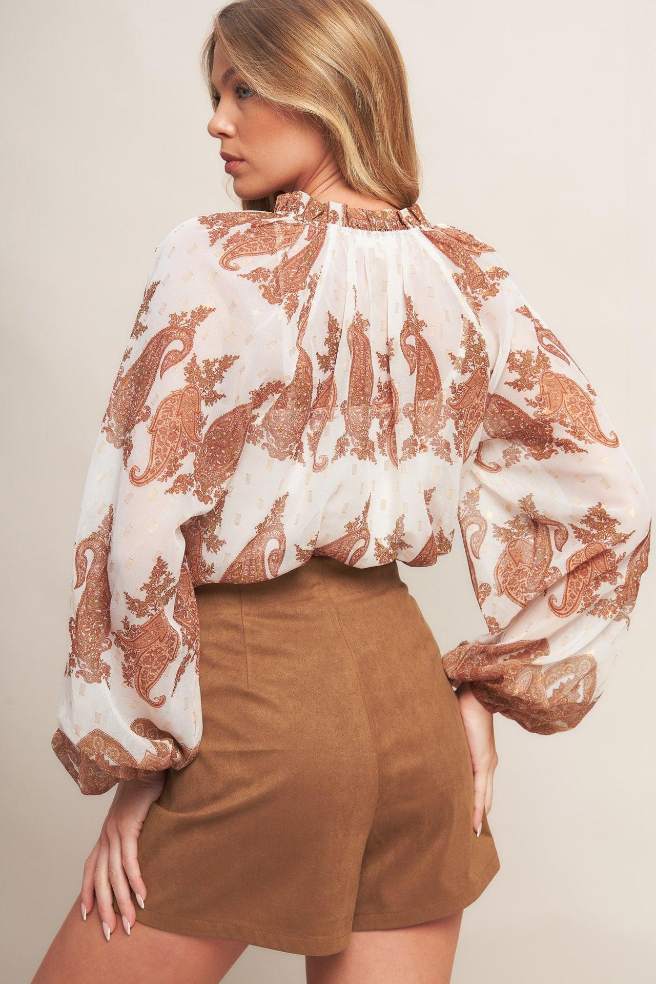 DESERT FLOWER FAUX SUEDE SKORT