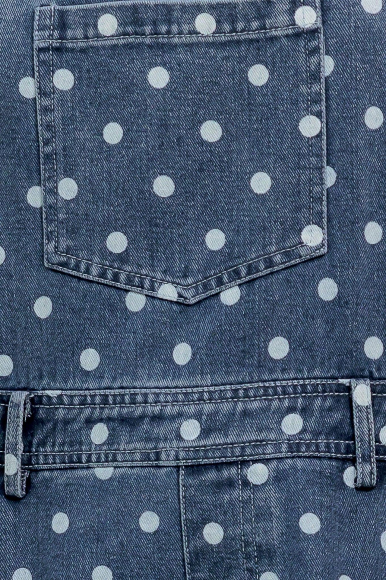 EVERYDAY POLKA OVERALL DENIM JUMPSUIT