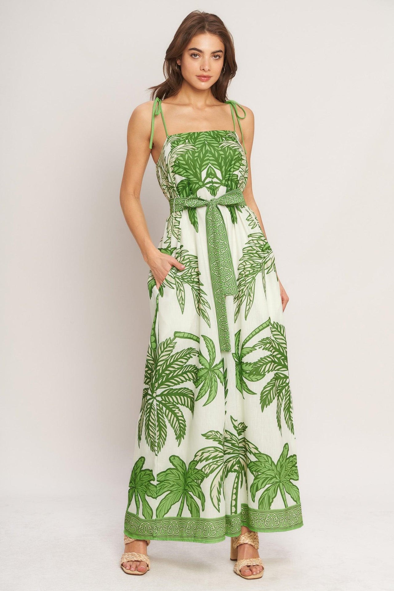 PALM LUXE WOVEN JUMPSUIT