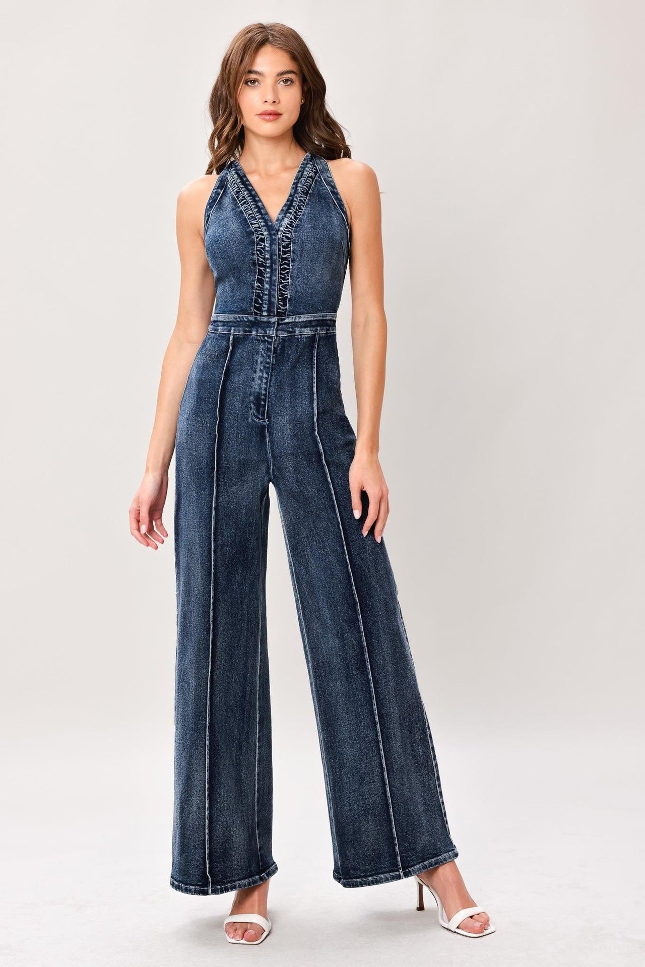 COOL STRUCTURE DENIM JUMPSUIT