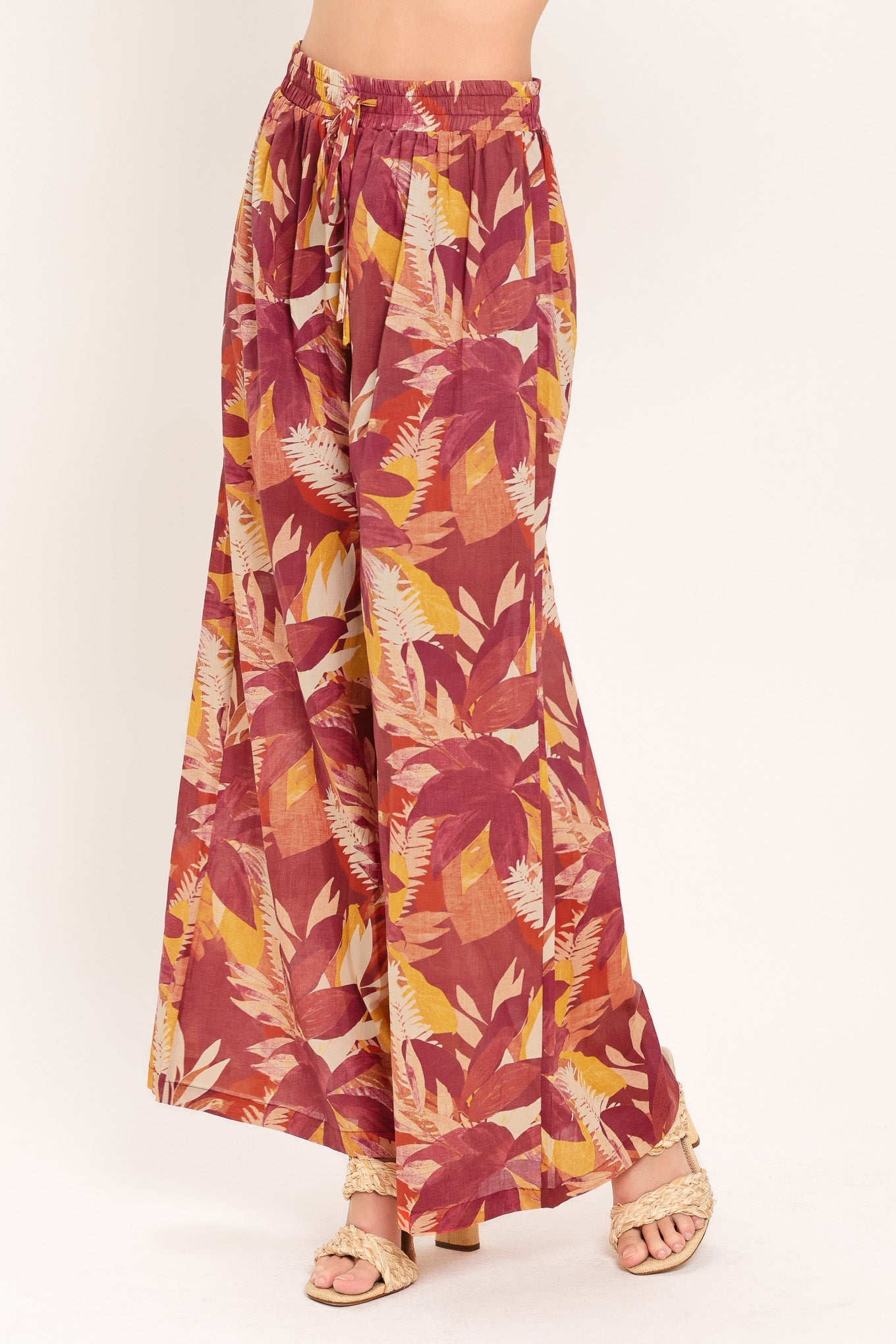 RESORT DREAM PALAZZO WOVEN WIDE LEG PANTS