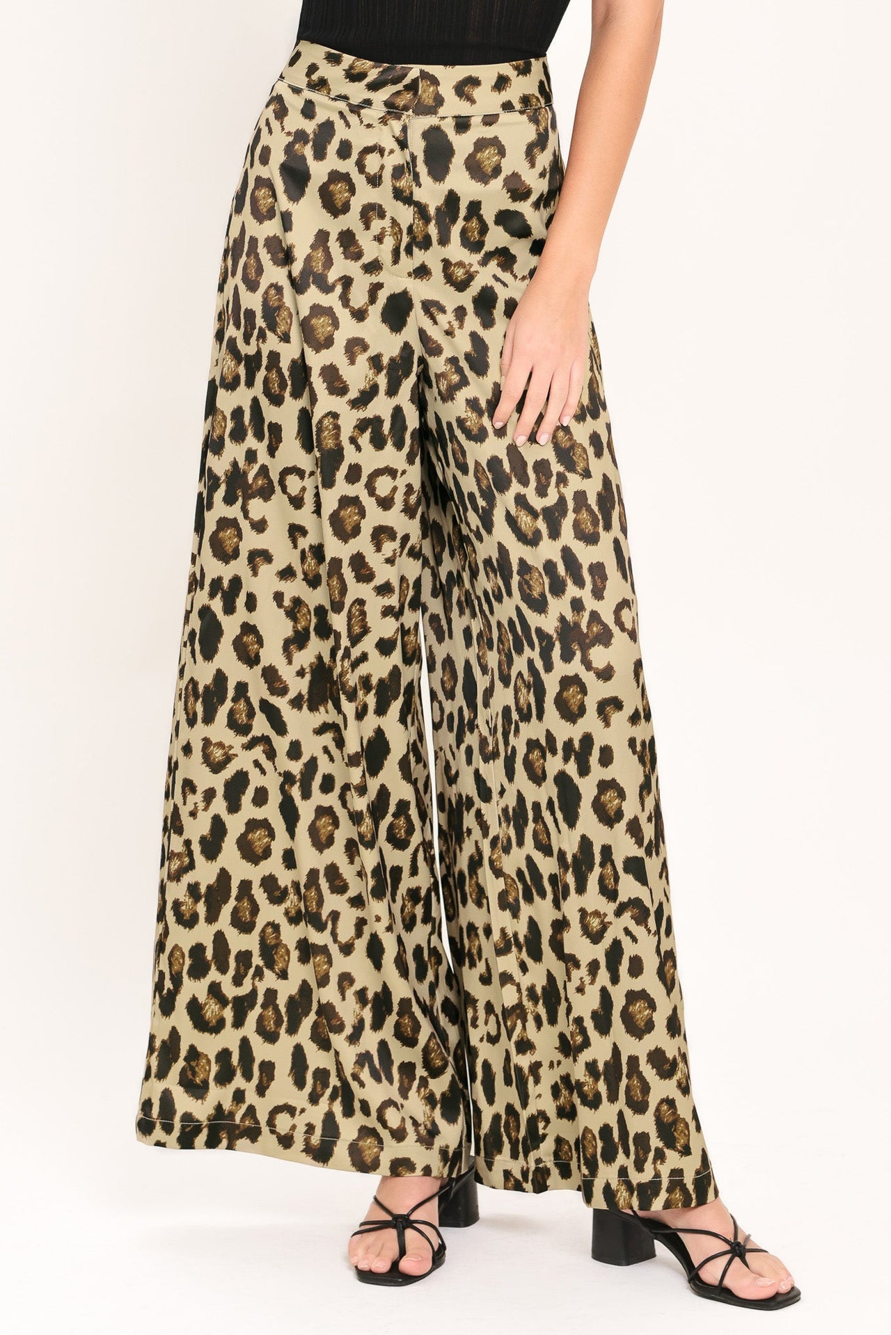 JUNGLE GLAM WOVEN WIDE LEG PANTS
