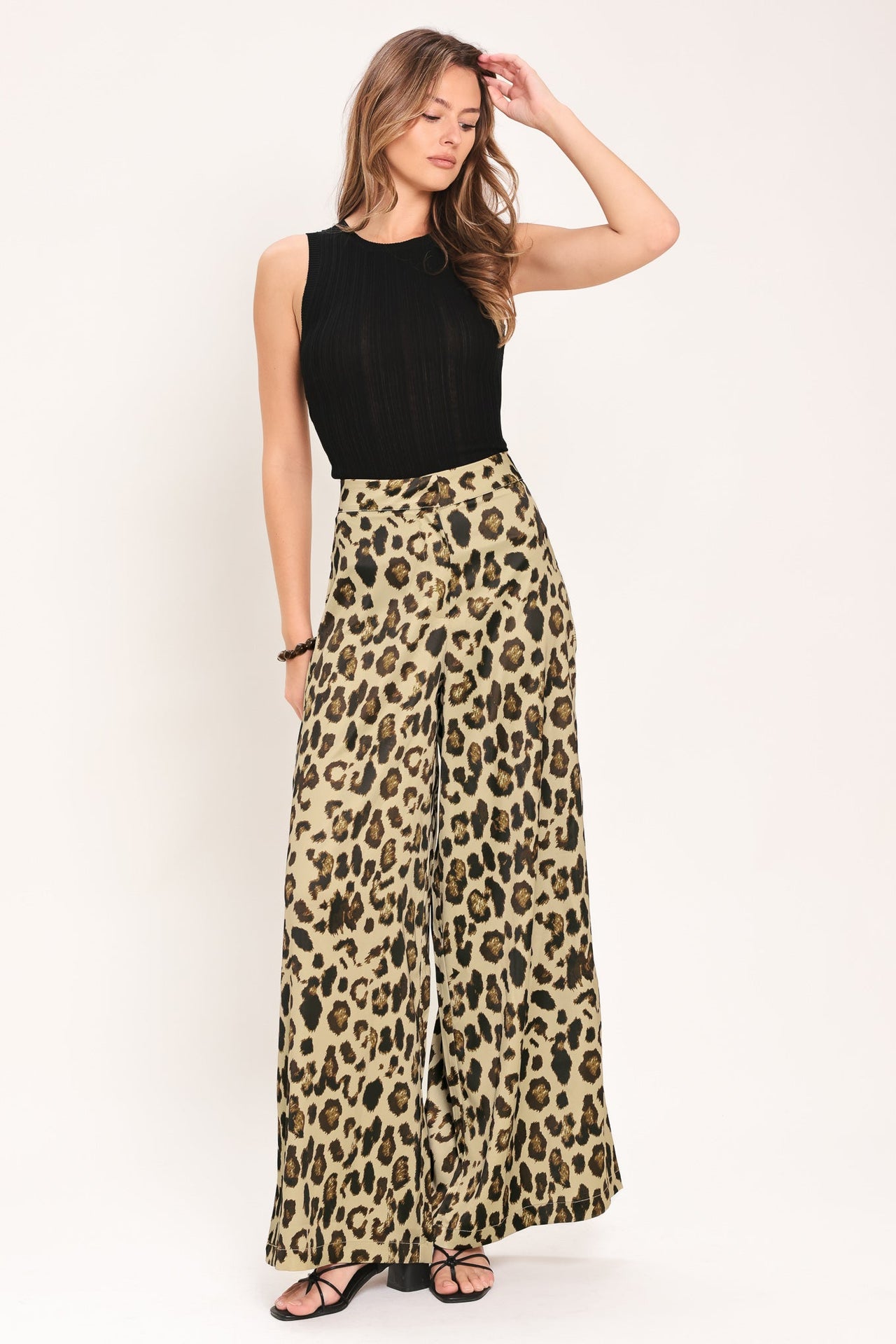 JUNGLE GLAM WOVEN WIDE LEG PANTS