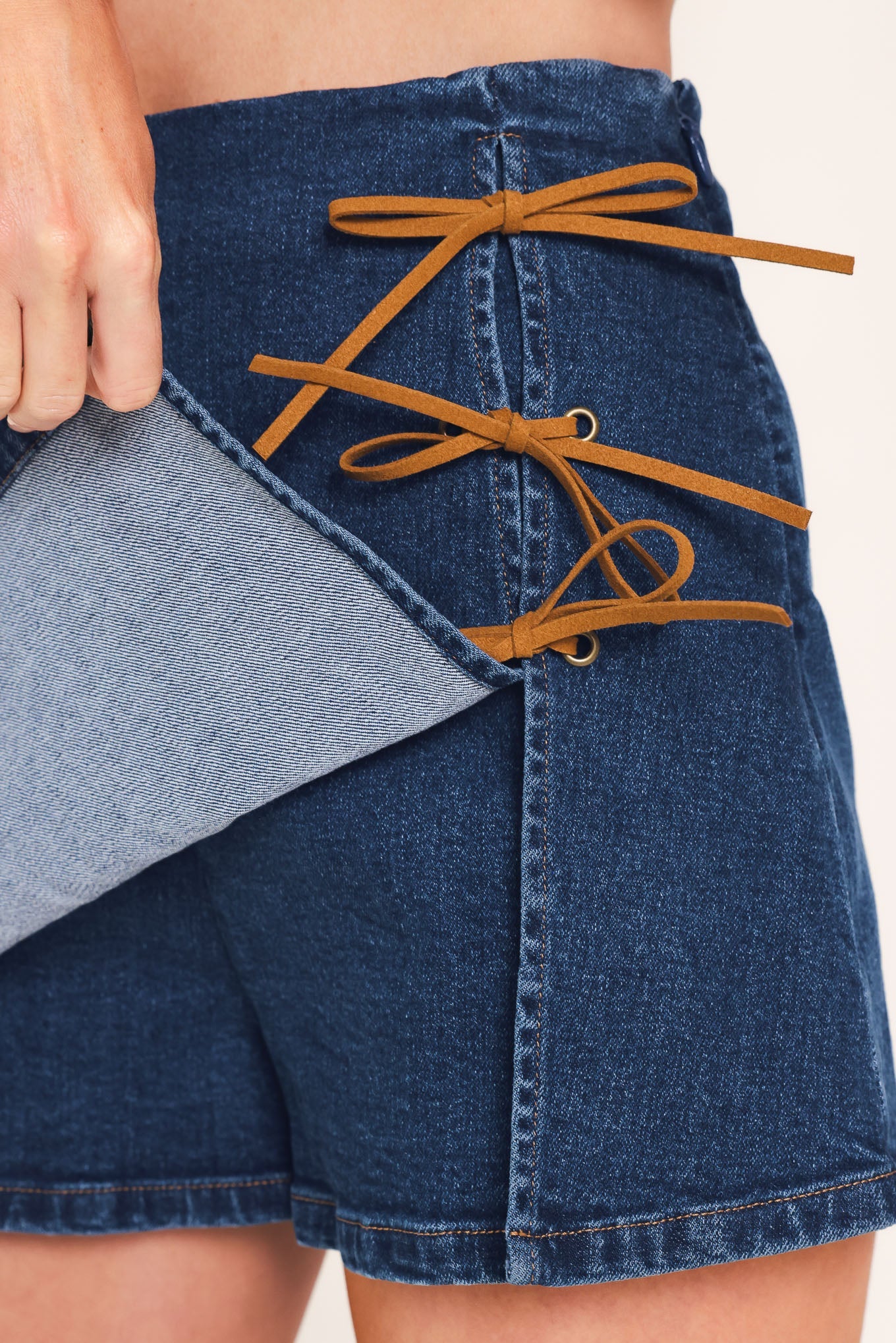 RETRO CAFÉ DENIM SKORT